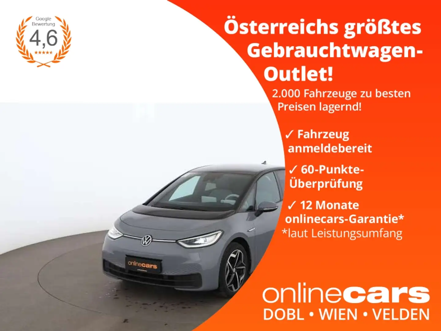 Volkswagen ID.3 Pro Tech 58kWh Aut LED SKY HEAD-UP RADAR Grau - 1