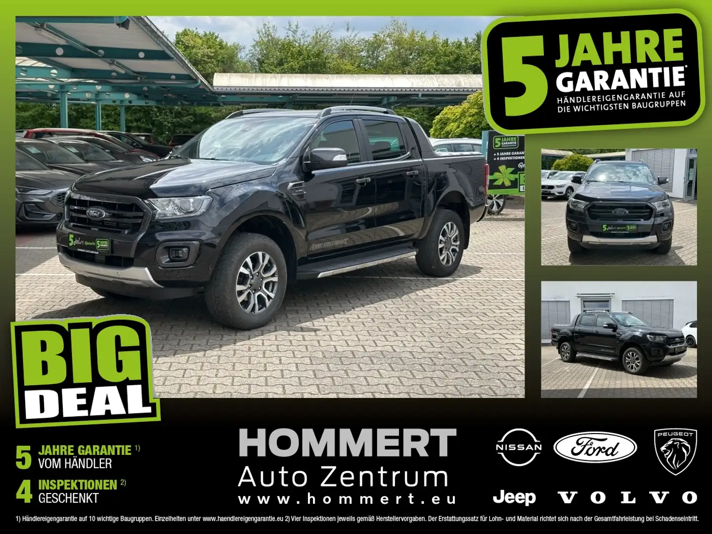 Ford Ranger DoKa 2.0 TDCi 4x4 Wildtrak *Standh*ACC*AHK Schwarz - 1