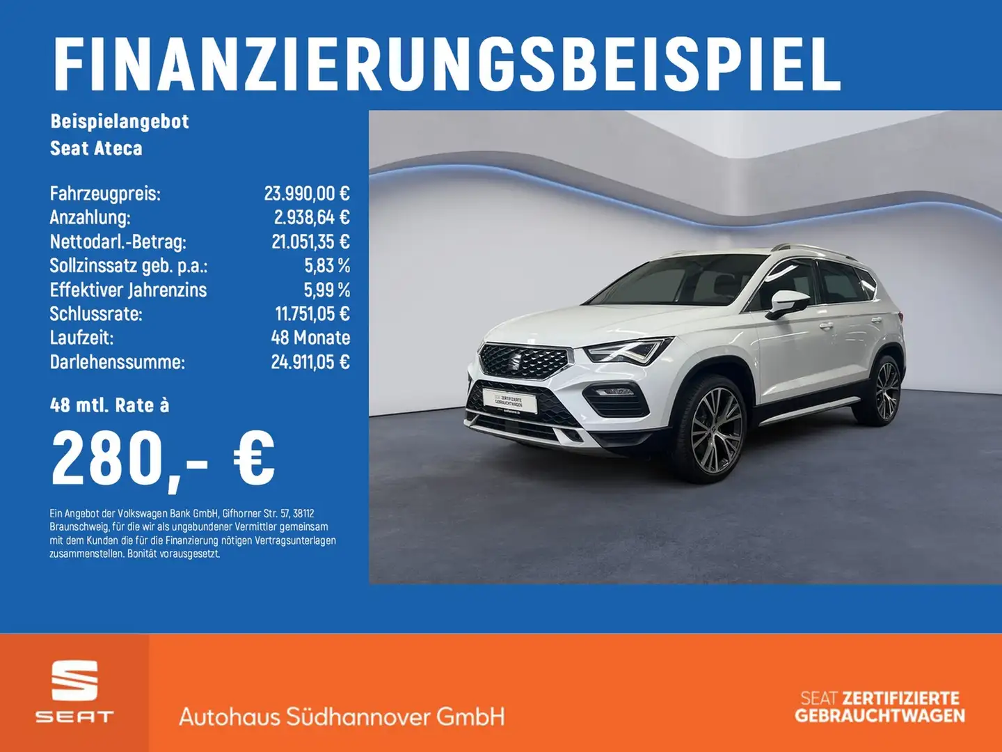 SEAT Ateca Xperience 4Drive 2.0 TDI DSG PANO+AHK+LED Wit - 2
