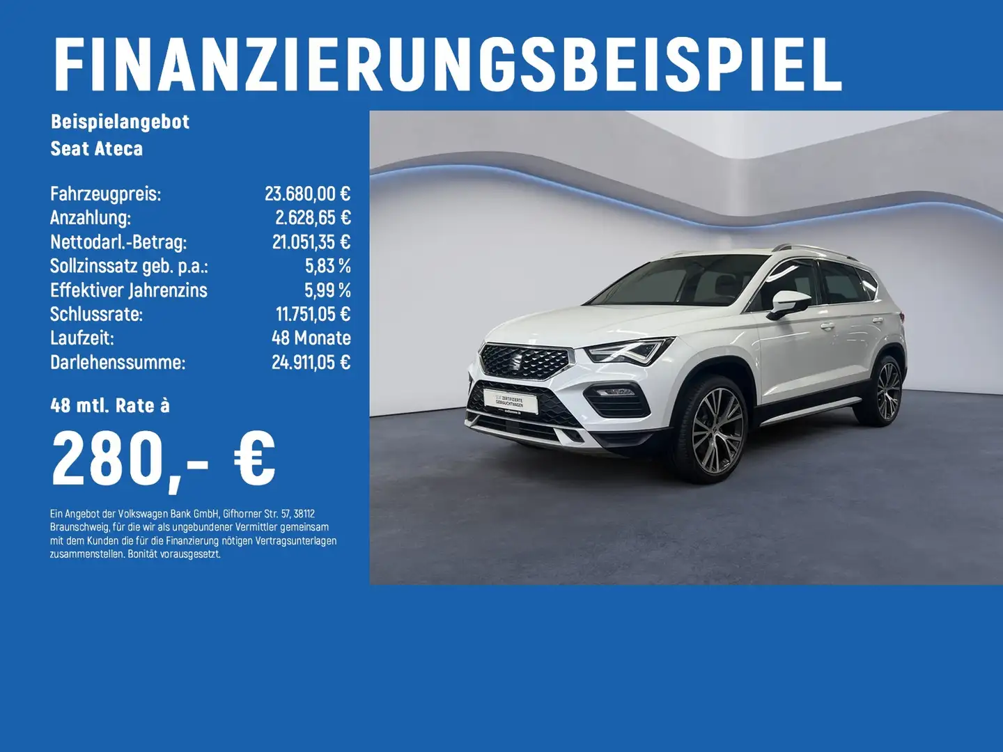 SEAT Ateca Xperience 4Drive 2.0 TDI DSG PANO+AHK+LED Weiß - 2