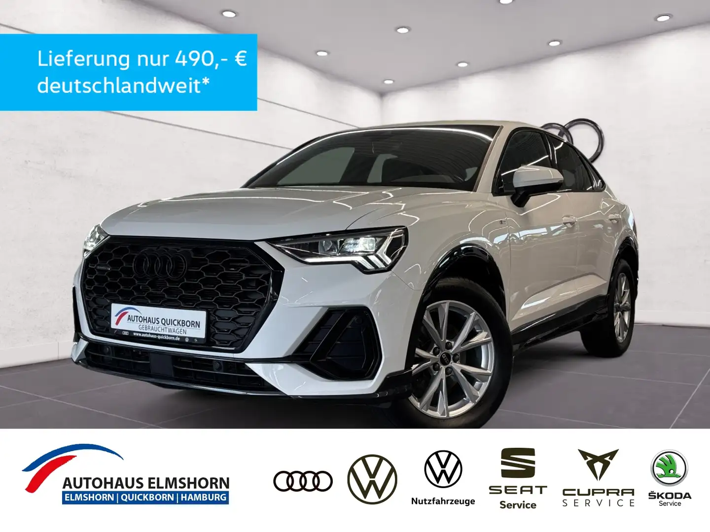 Audi Q3 Sportback 35 TDI quattro S tronic S line AHK NAVI Blanc - 1
