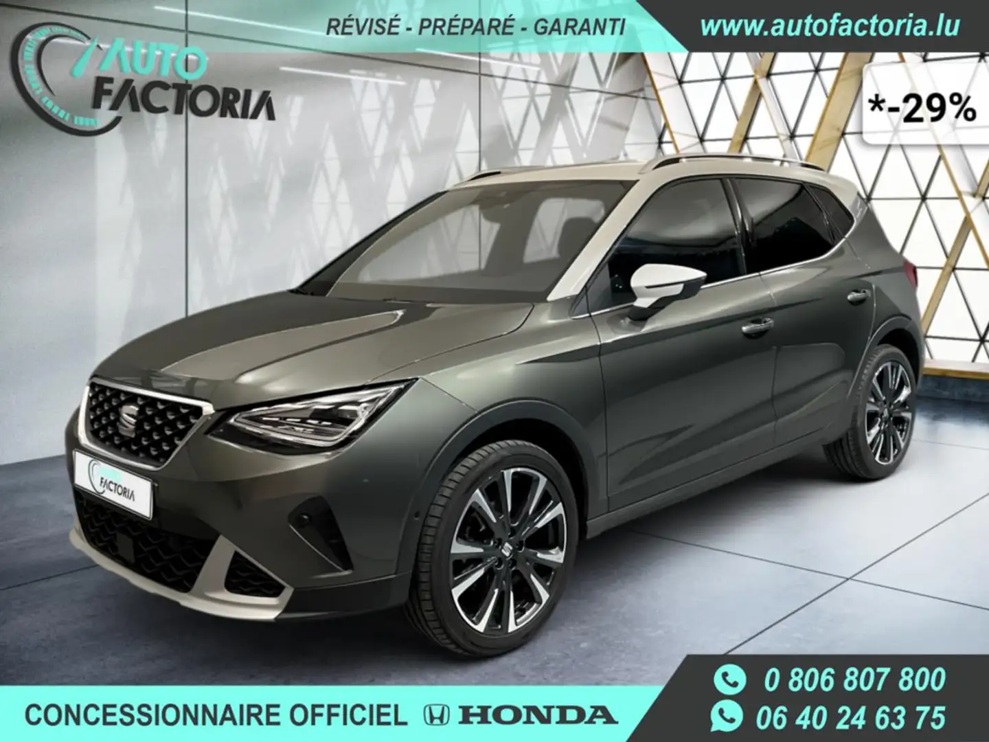 SEAT Arona -29% 1.5 TSI 150cv BVA +GPS+ALCANTARA+CAM+Opts Gris - 1