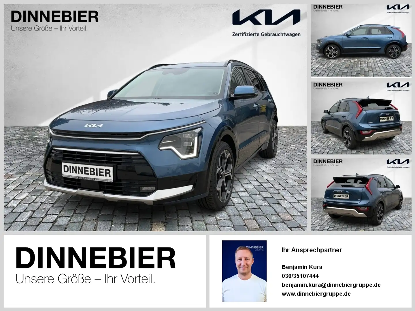 Kia Niro Spirit 1.6 HEV LED+Navi+Kamera+Glasdach Blau - 1
