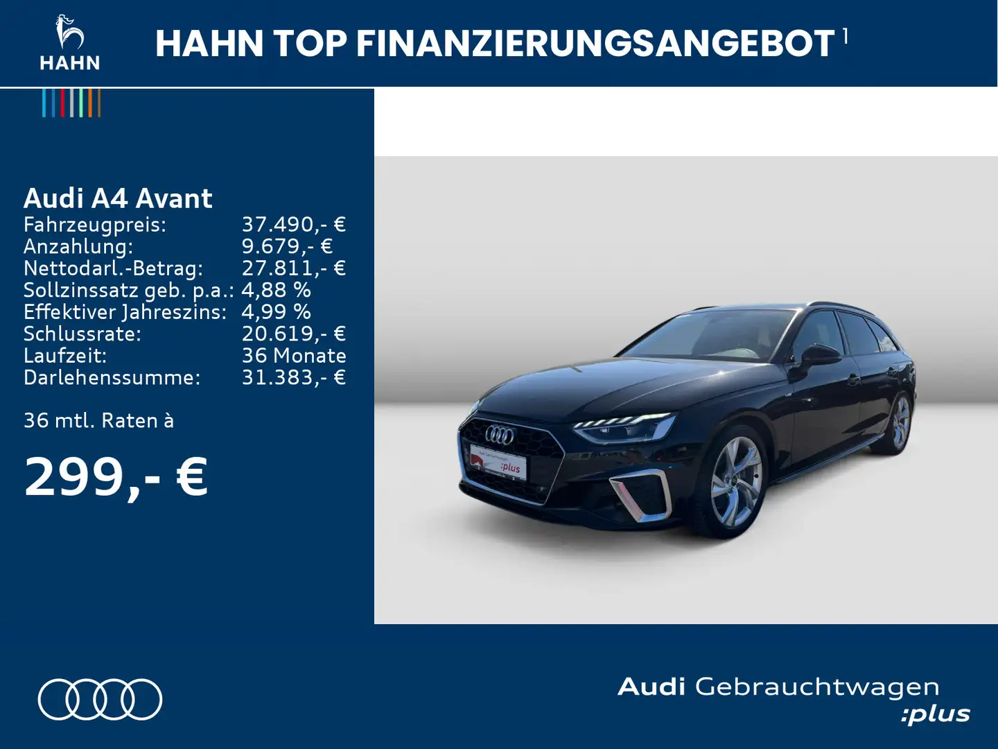 Audi A4 35TFSI S-Line S-Trc Virtual AHK CAM Schwarz - 2