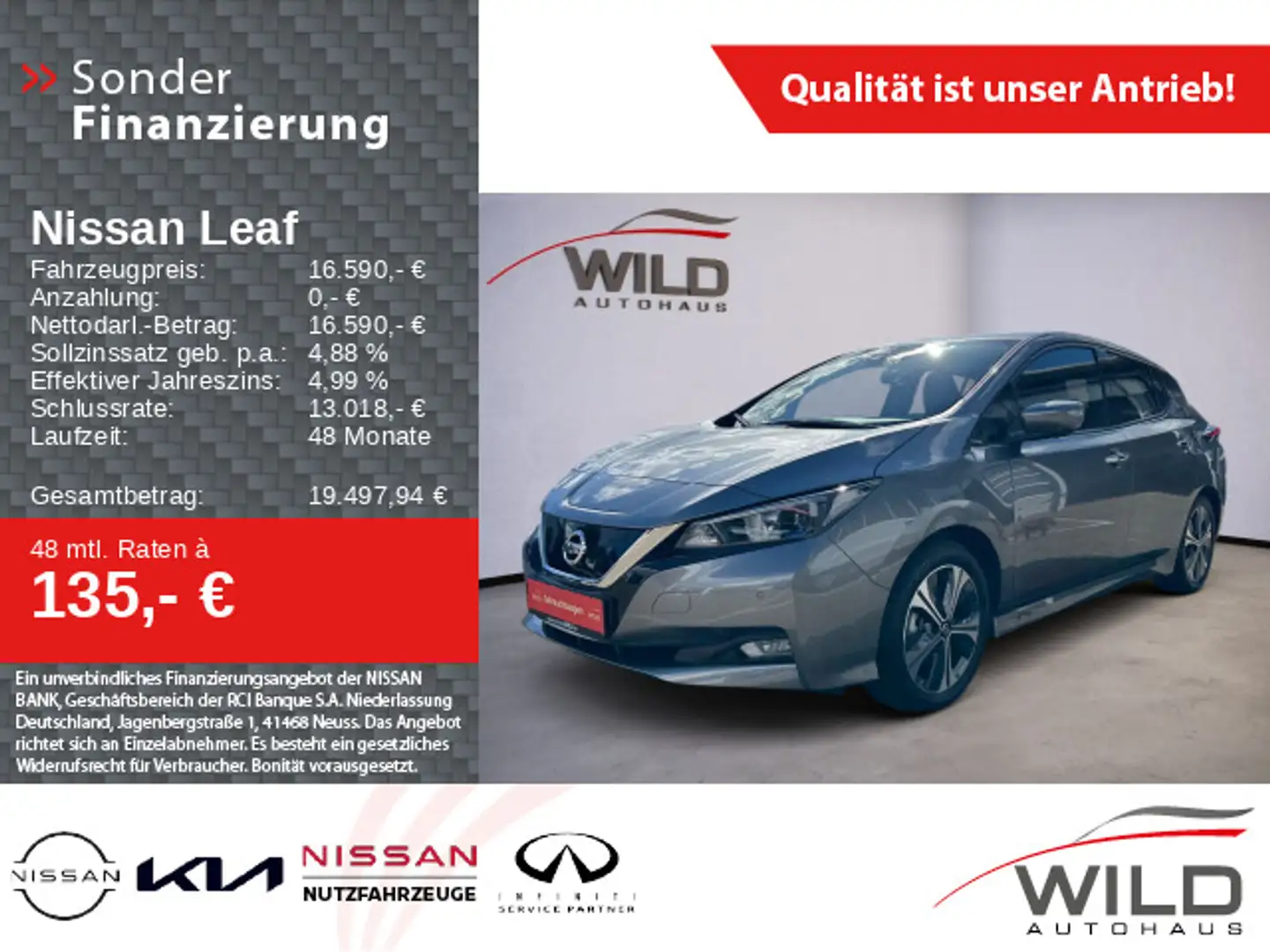 Nissan Leaf LEAF 40 kWh N-Connecta 360° Navi Klima WKR SOH94 Grau - 1