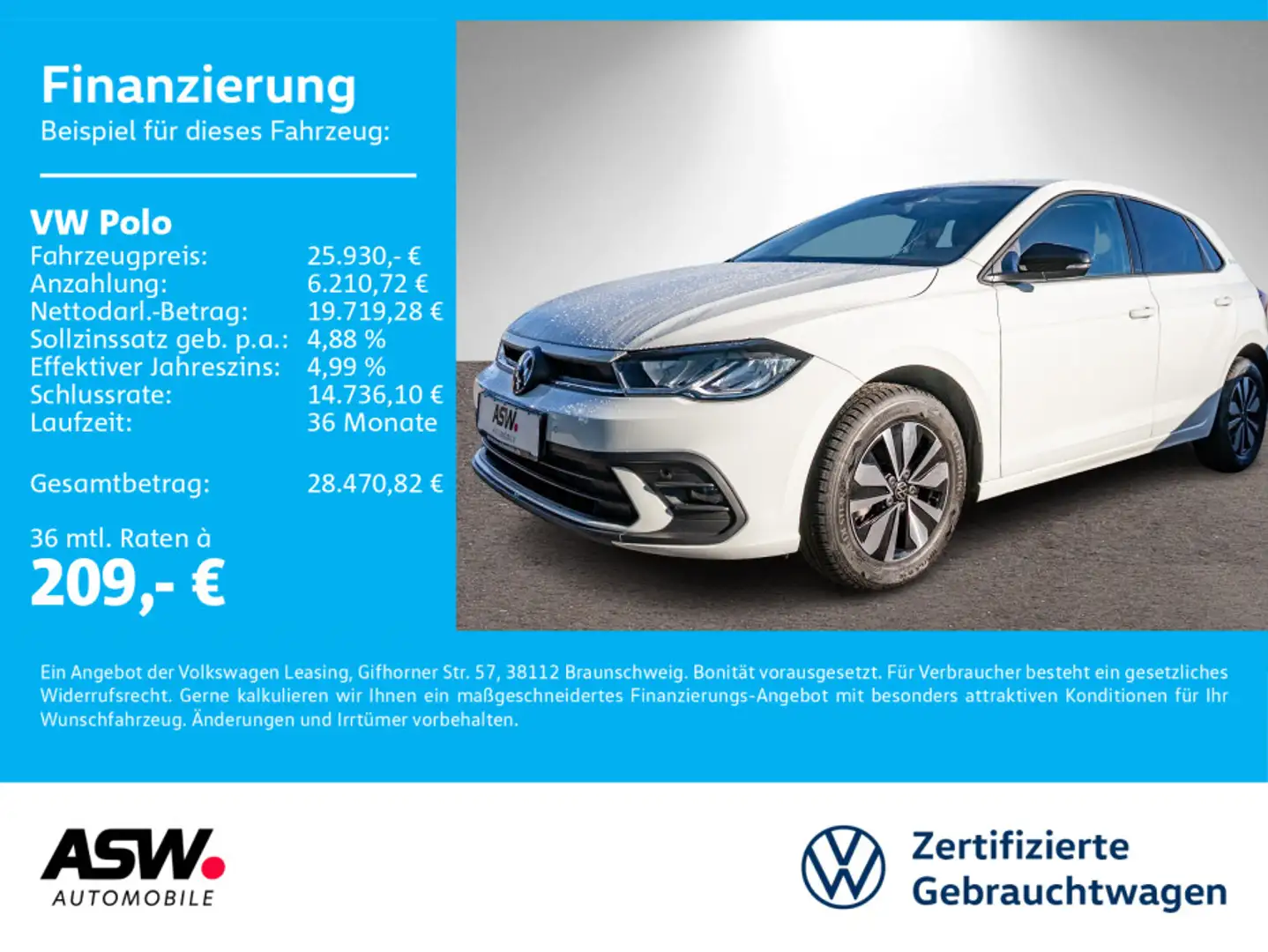 Volkswagen Polo Goal 1.0TSI DSG AHK Navi RFK LED SHZ VC ACC Weiß - 1