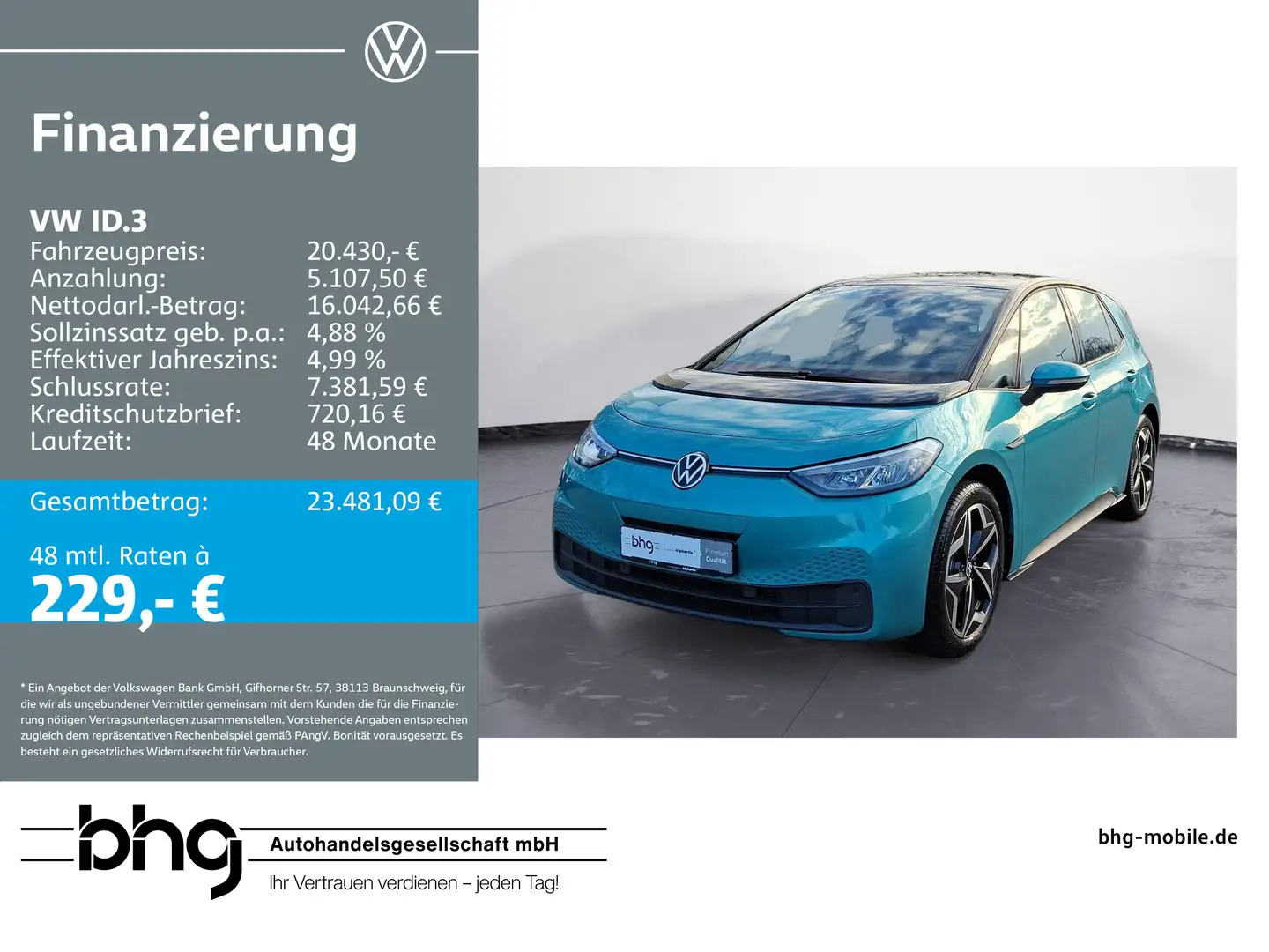Volkswagen ID.3 Pro Blau - 1