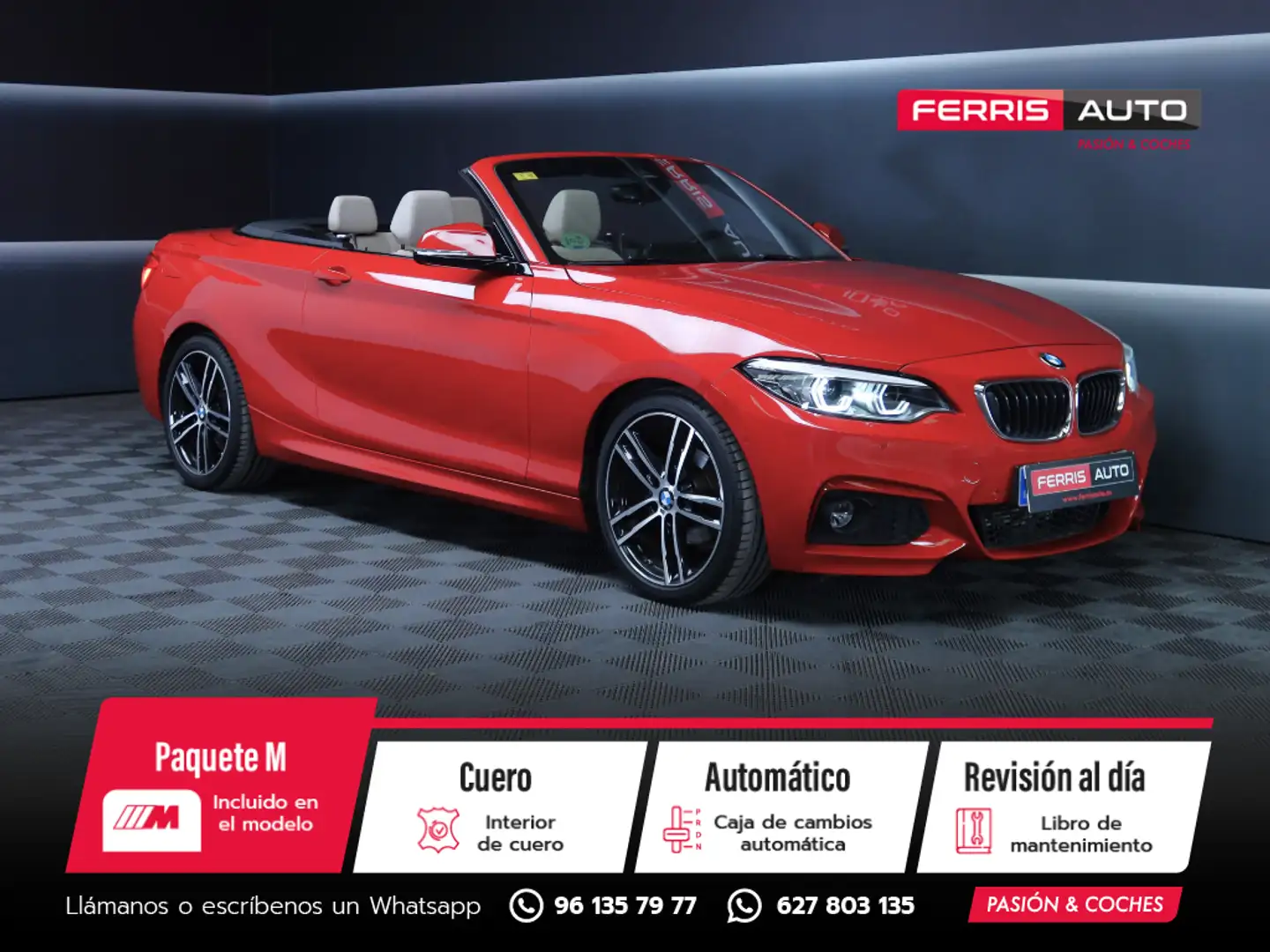 BMW 218 218dA Cabrio Rouge - 1