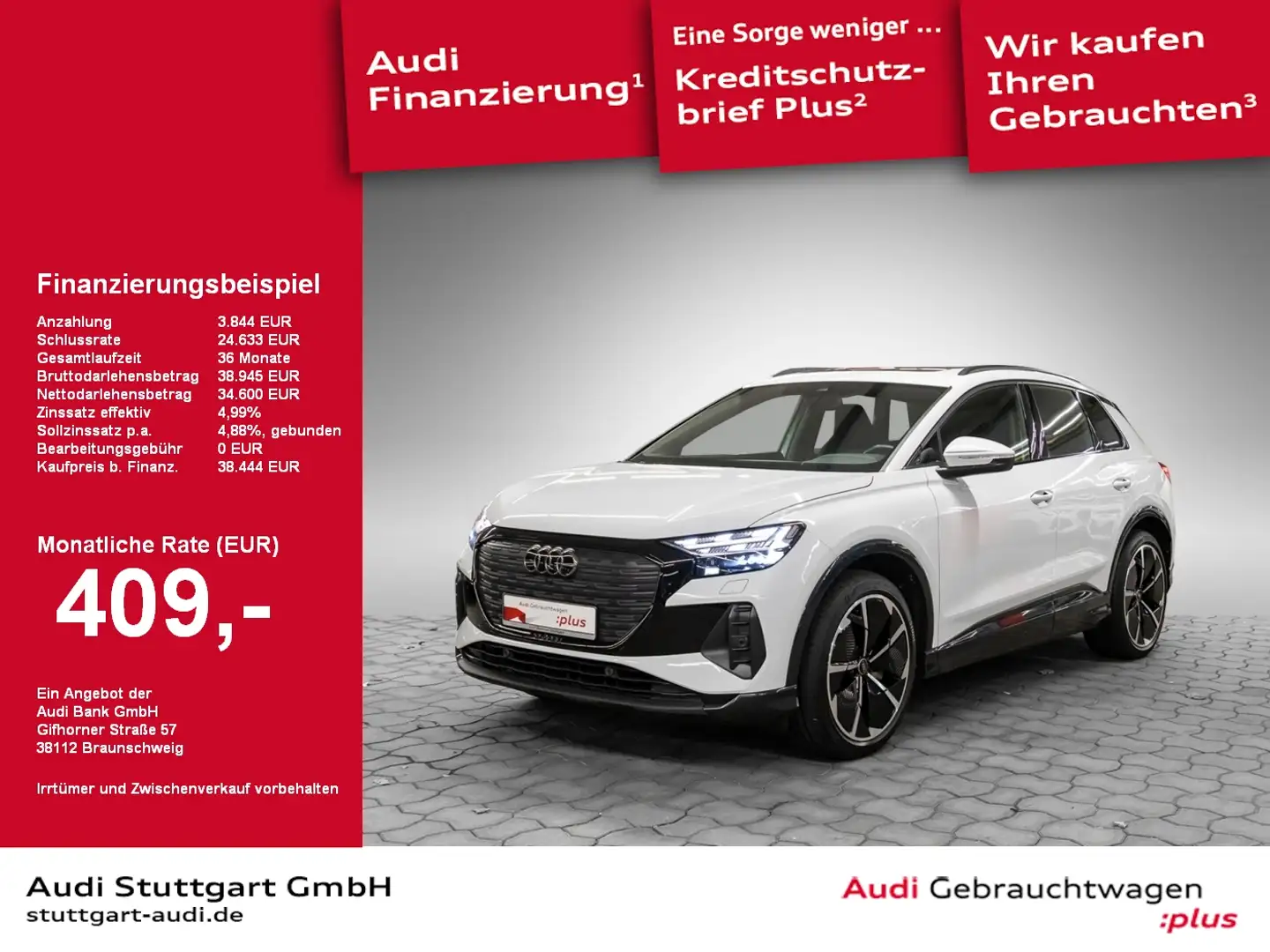 Audi Q4 e-tron Q4 50 e-tron qu advanced AHK ACC Matrix Pano 21' Weiß - 1