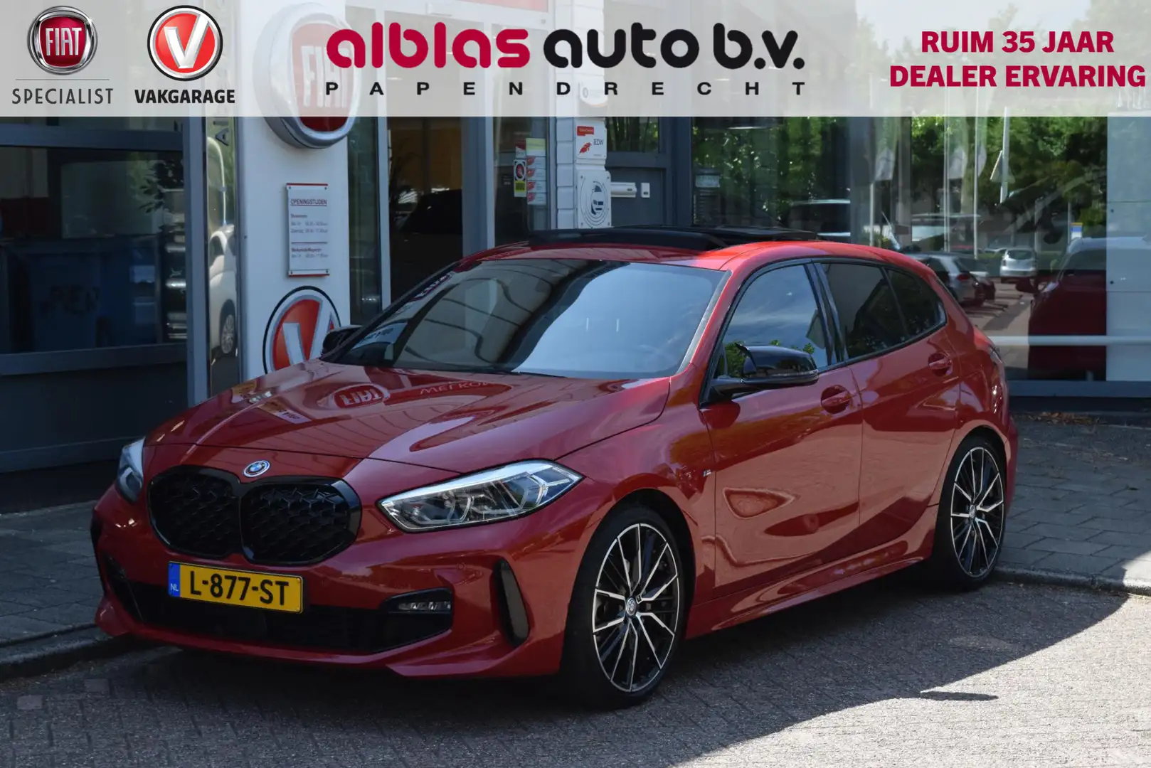 BMW 118 1-serie 118i High Exec.|M-pakket|Dak|HK|19"|Shadow Rouge - 1