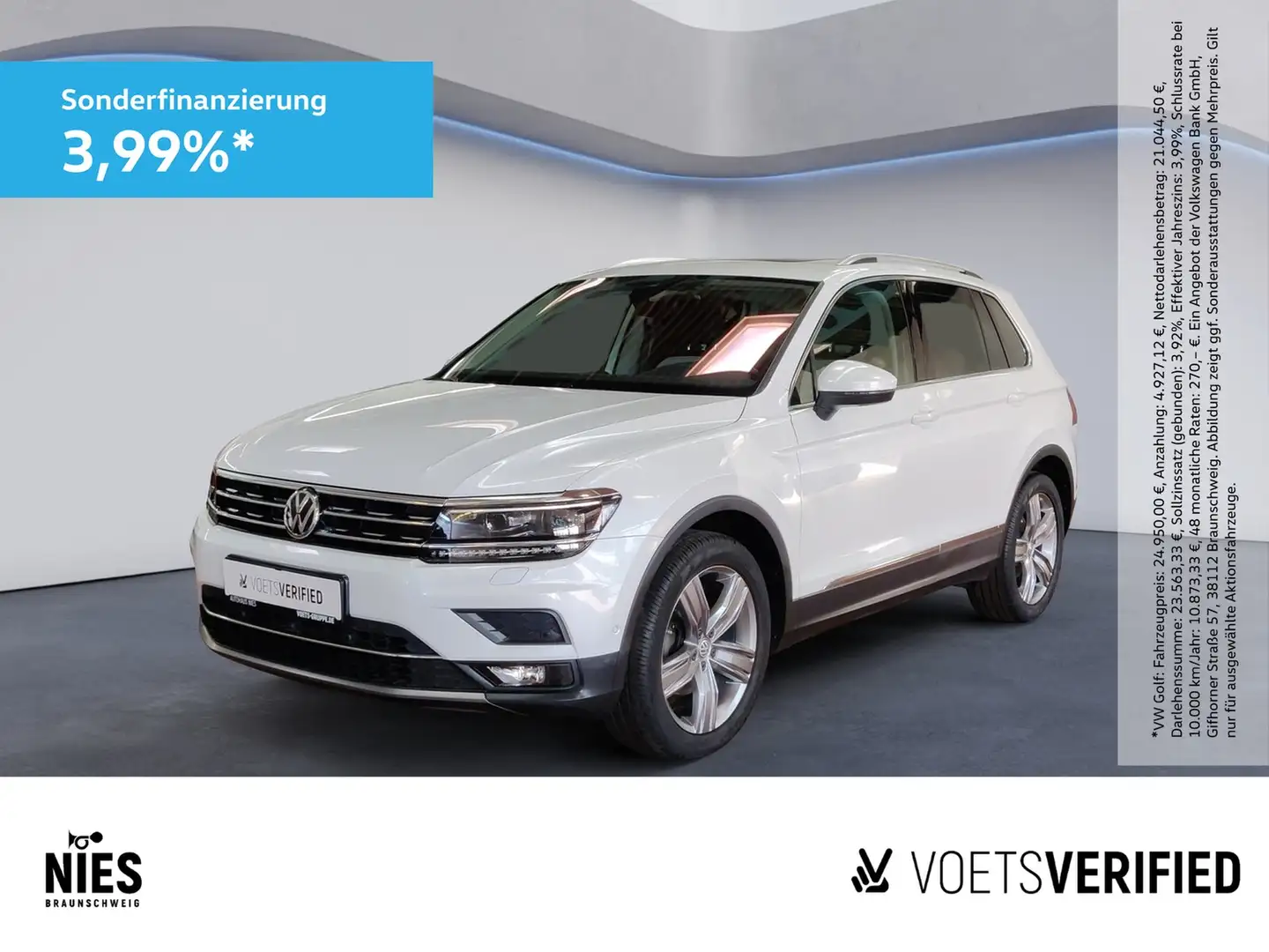 Volkswagen Tiguan Highline 2.0 TDI DSG RearView+AHK+HuD+PANO Blanc - 1