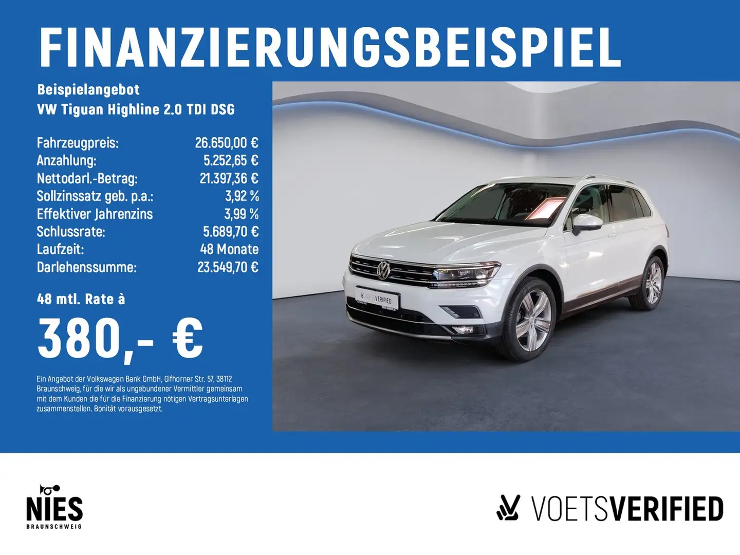 Volkswagen Tiguan Highline 2.0 TDI DSG RearView+AHK+HuD+PANO Blanco - 2