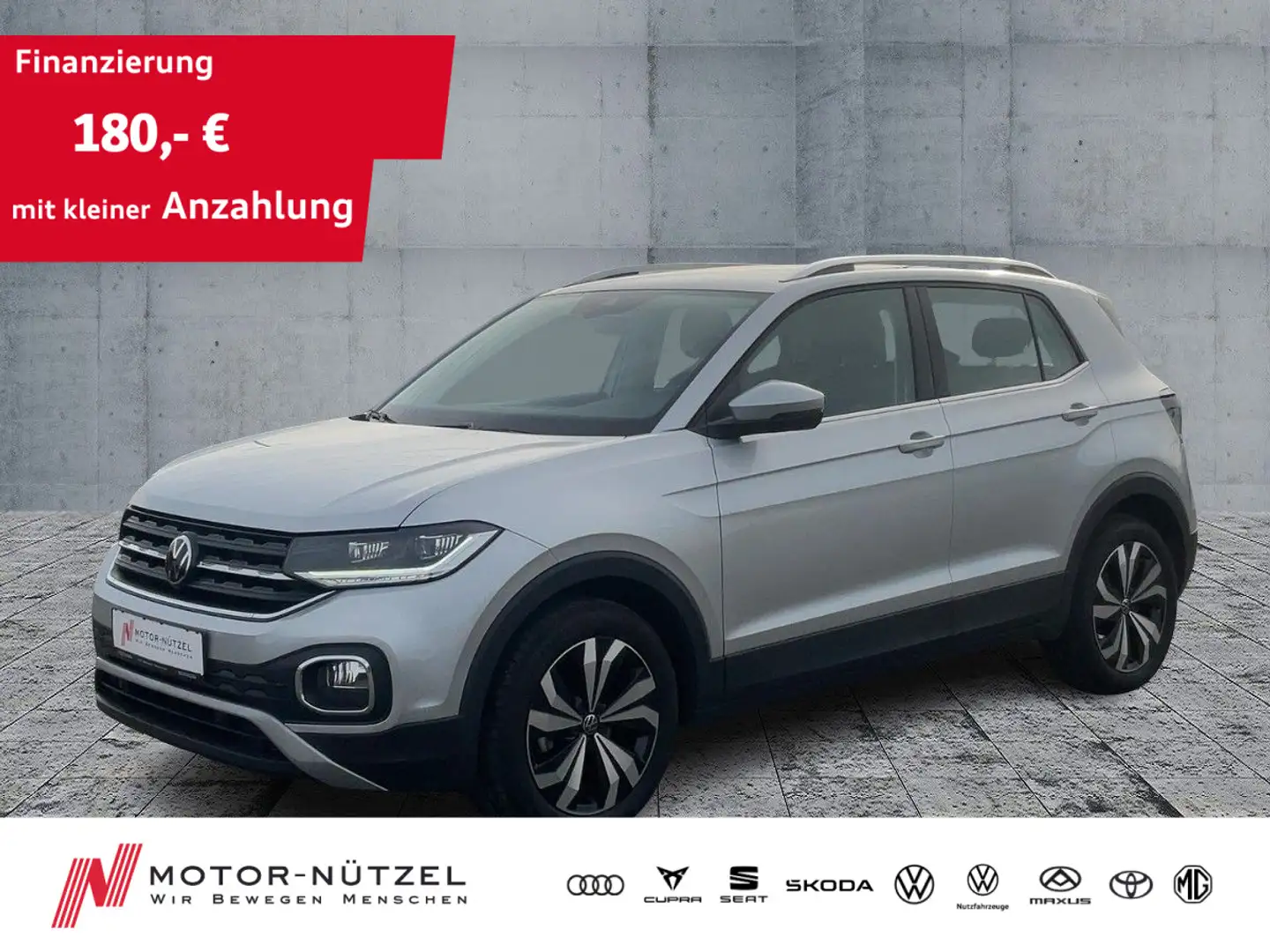 Volkswagen T-Cross 1.0 TSI STYLE LED+NAVI+RFK+ACC+SHZ+17"LM Silber - 1