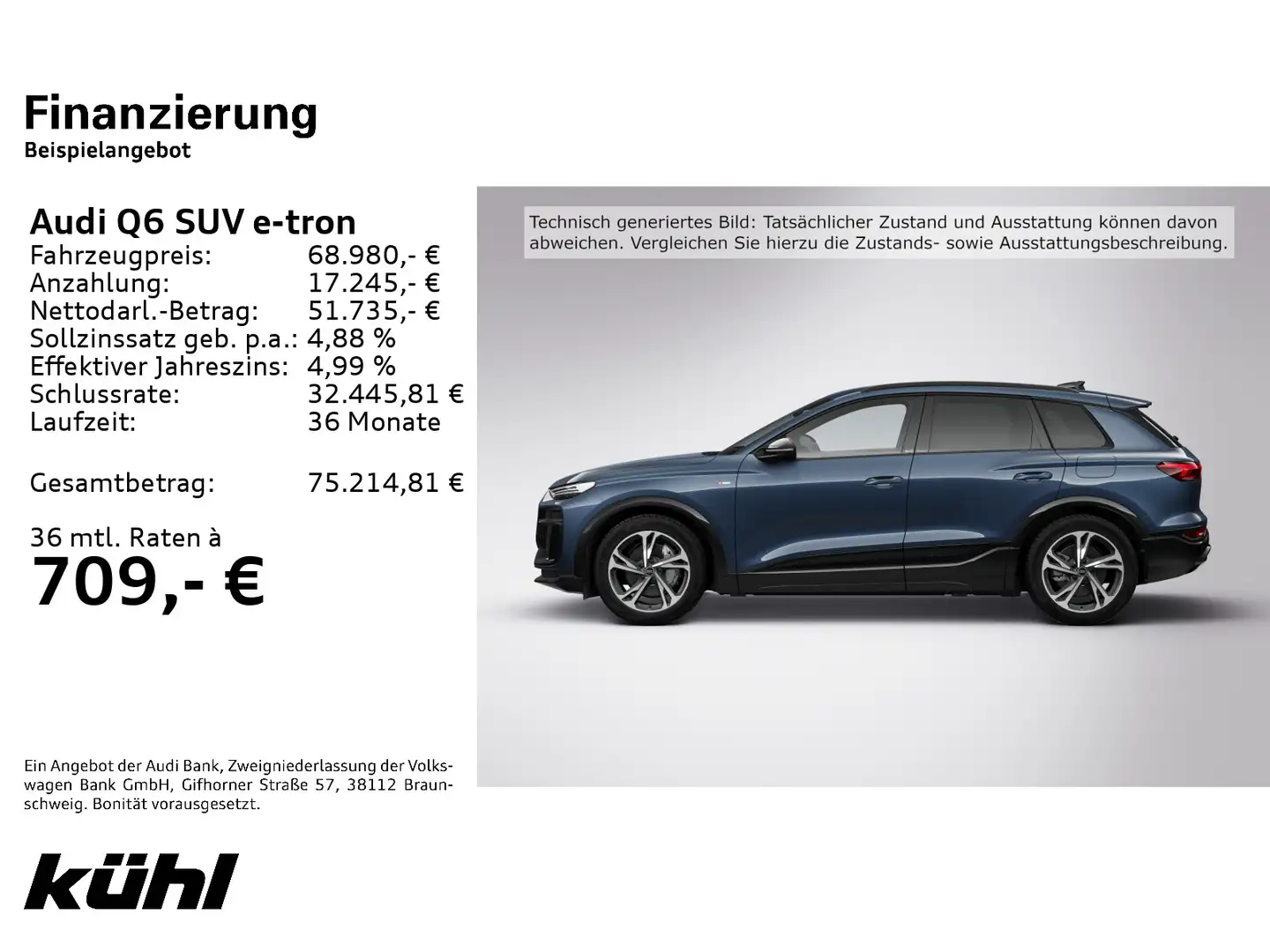 Audi Q6 e-tron Q LED+/ACC/360°/Navi Blau - 2