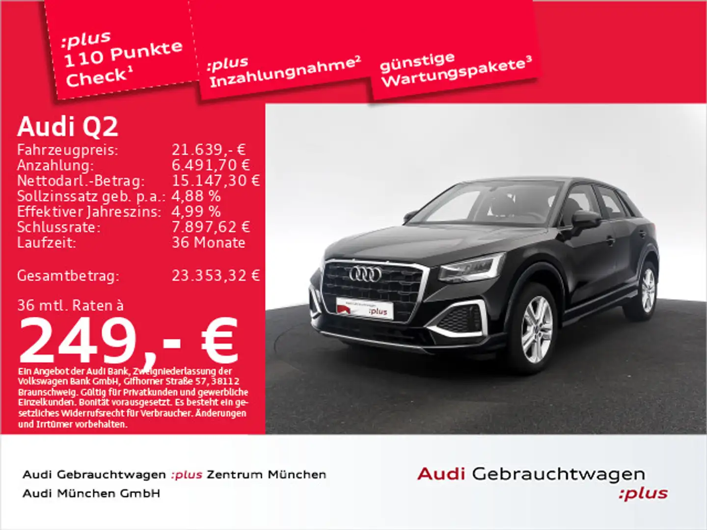 Audi Q2 30 TFSI advanced ACC/Navi+ Negro - 1