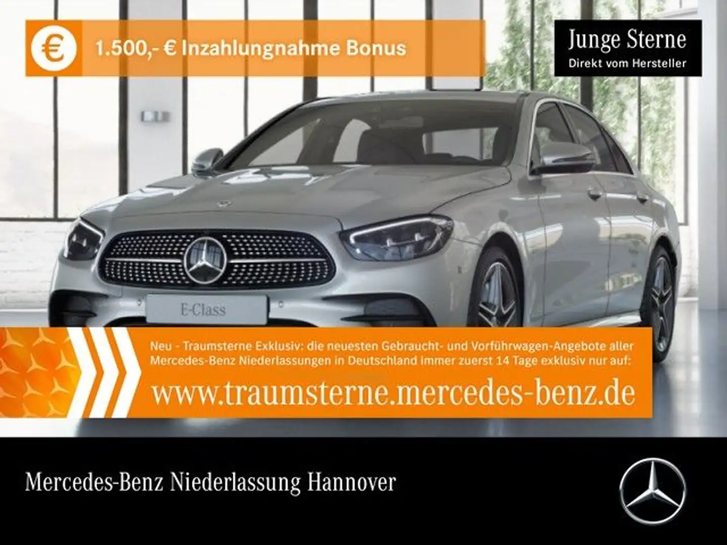 Mercedes-Benz E 400 d 4M AMG+360+AHK+LED+FAHRASS+BURMESTER+HUD Zilver - 1