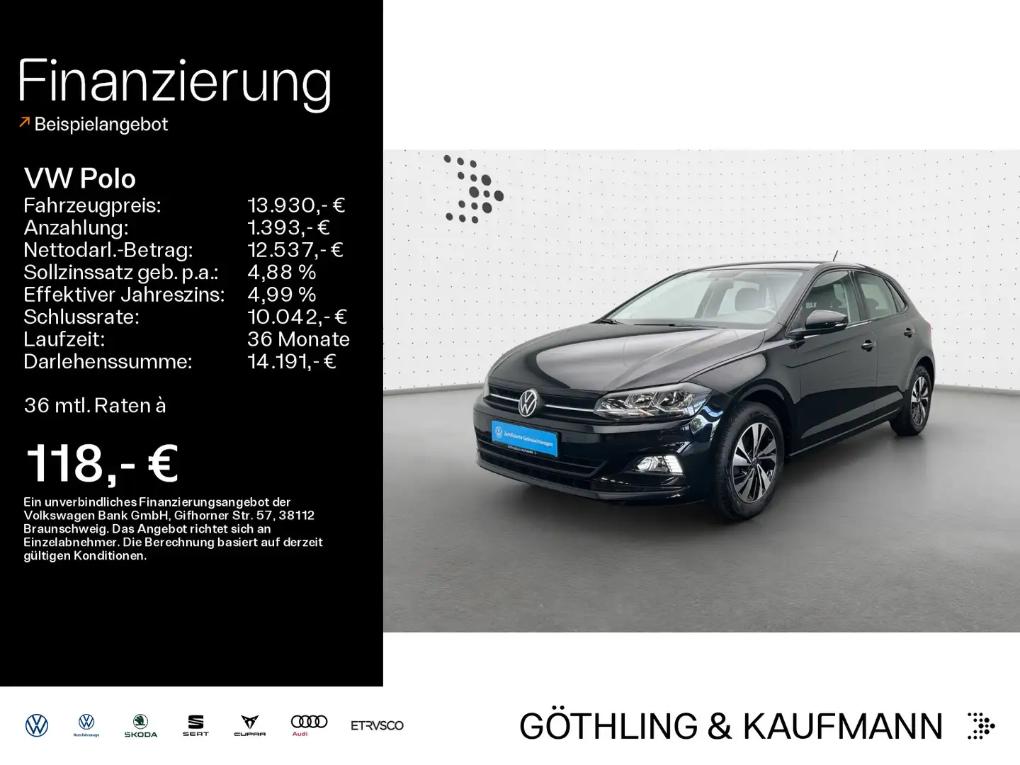 Volkswagen Polo Comfortline 1.0 TSI*PDC*ZVF*MFL*DAB+* Noir - 1