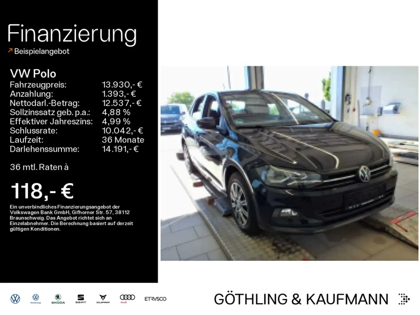 Volkswagen Polo Comfortline 1.0 TSI*PDC*ZVF*MFL*DAB+* Schwarz - 1