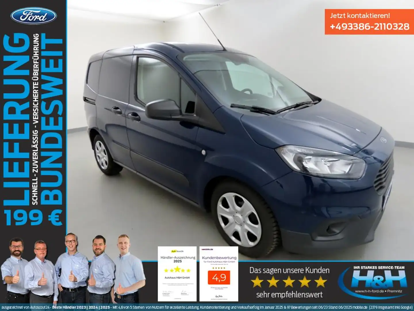 Ford Transit Courier 1.5 TDCi Trend DAB+Lichtsensor Bleu - 1