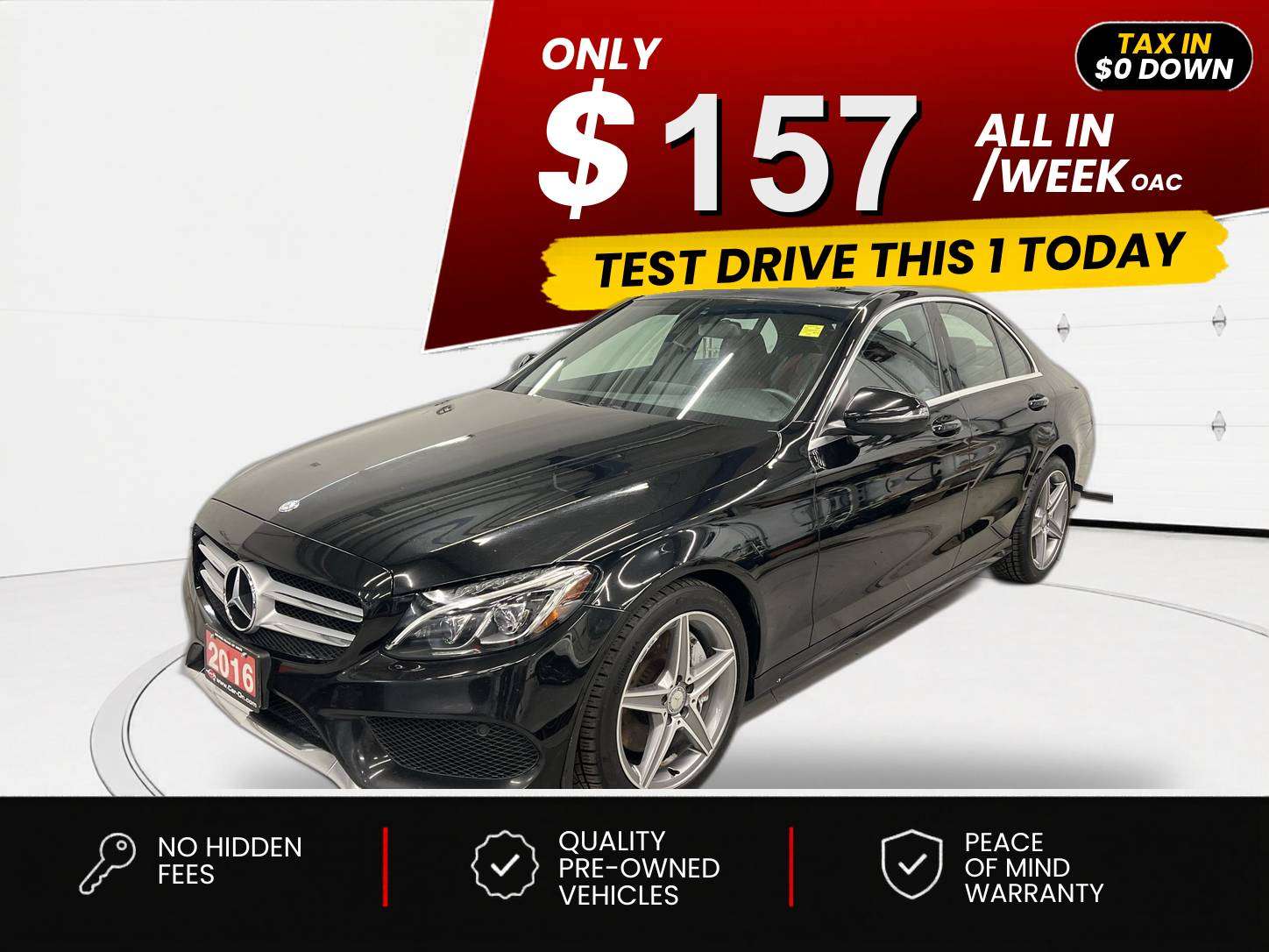Black 2016 Mercedes-Benz C-Class Sedan All-Wheel Drive Automatic