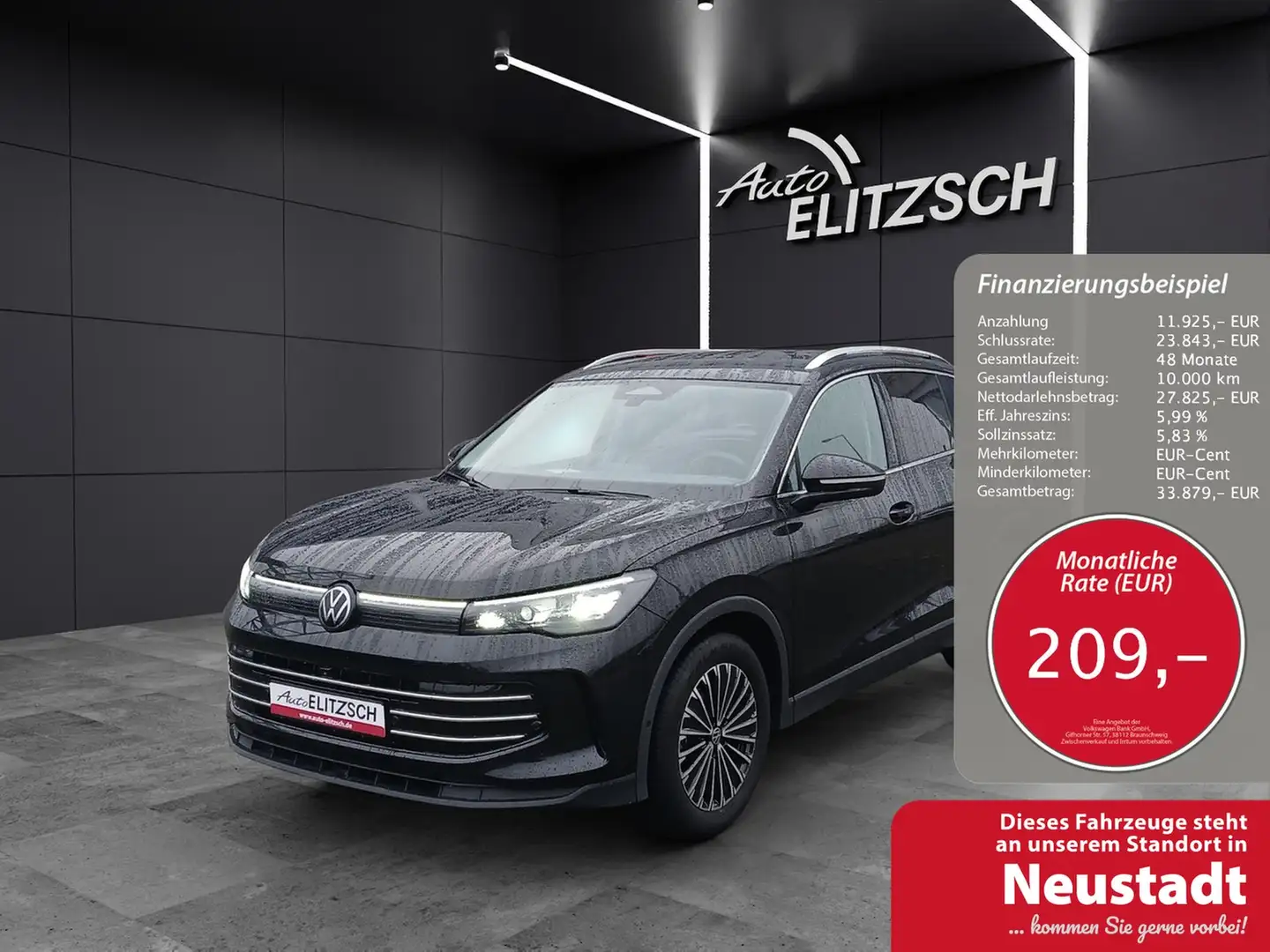 Volkswagen Tiguan eTSI Elegance DSG Matrix AHK Navi AID ACC RFK SH Schwarz - 1