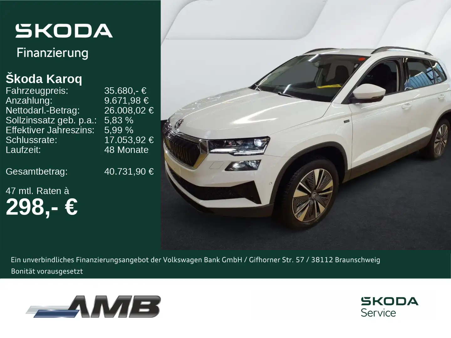 Skoda Karoq Tour 1.5 TSI DSG/Lounge/AHK/Matrix/Standhz Weiß - 1