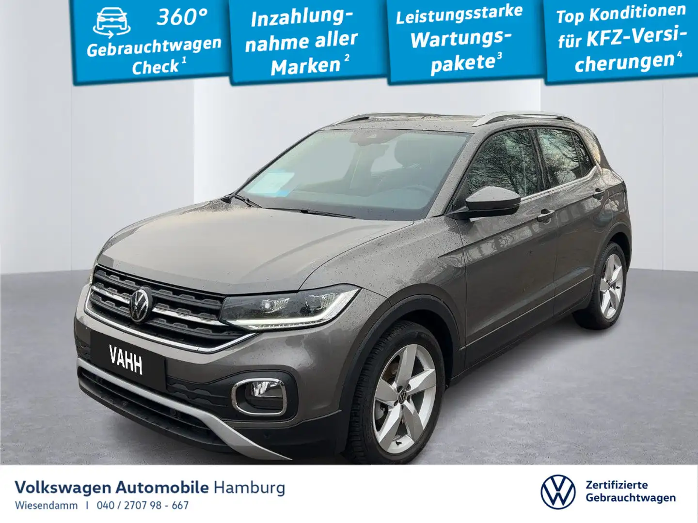 Volkswagen T-Cross 1.0 TSI DSG Style LED Sitzhzg PDC Grau - 1