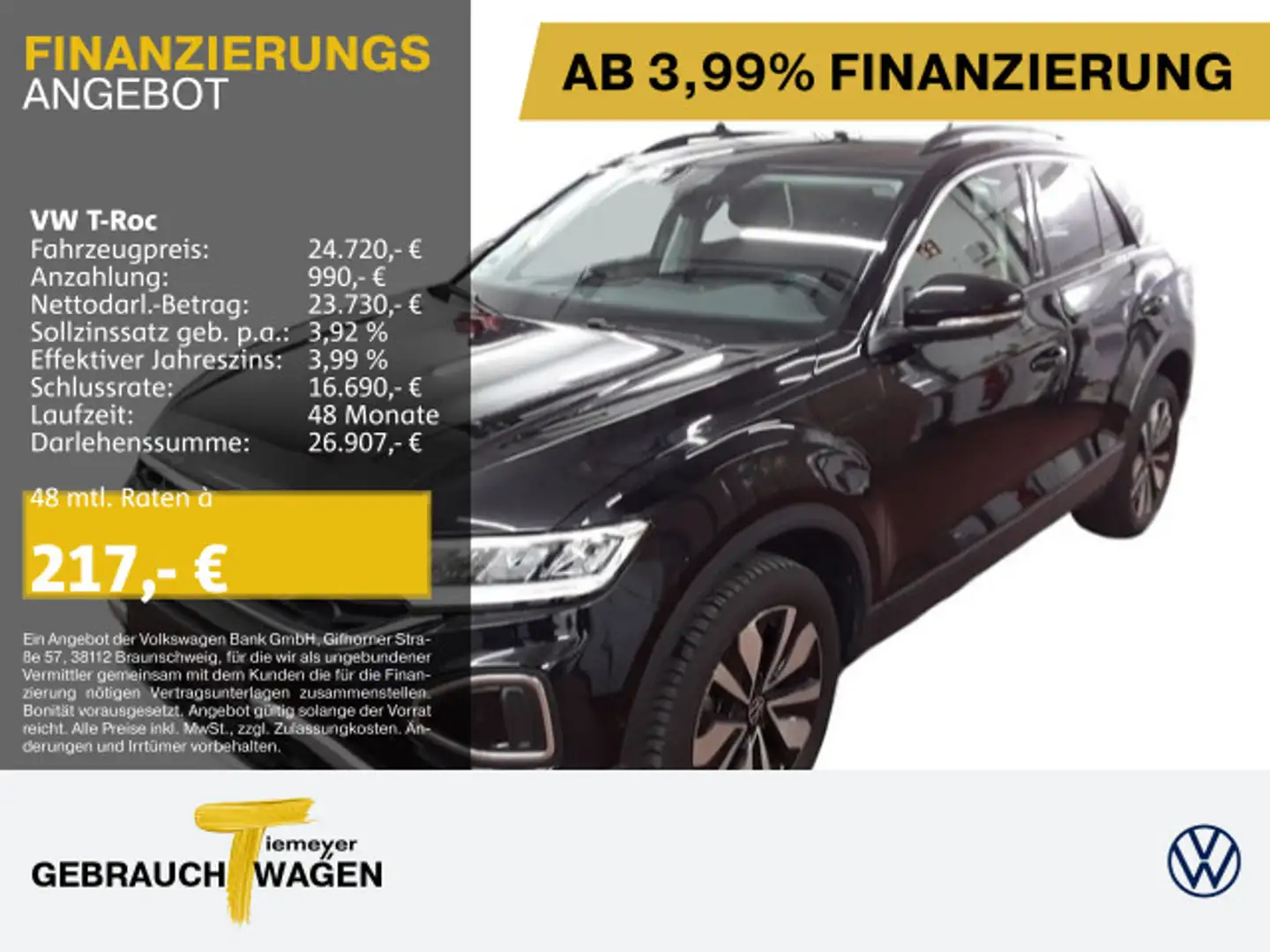 Volkswagen T-Roc 1.0 TSI MOVE LED VIRTUAL KAMERA NAVI LM17 Schwarz - 1