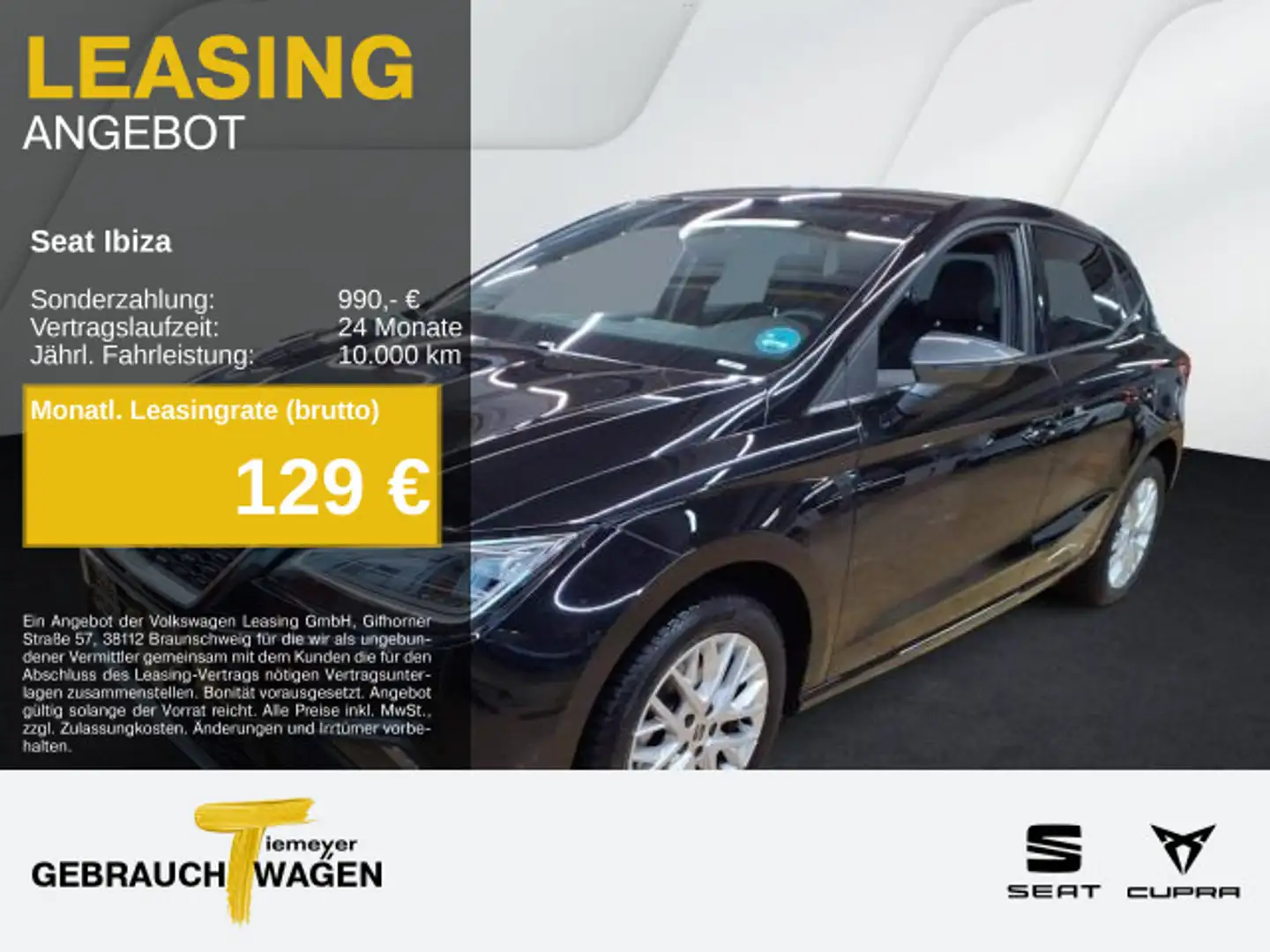 SEAT Ibiza 1.0 TSI DSG XCELLENCE LED NAVI KAMERA VIRT Schwarz - 1