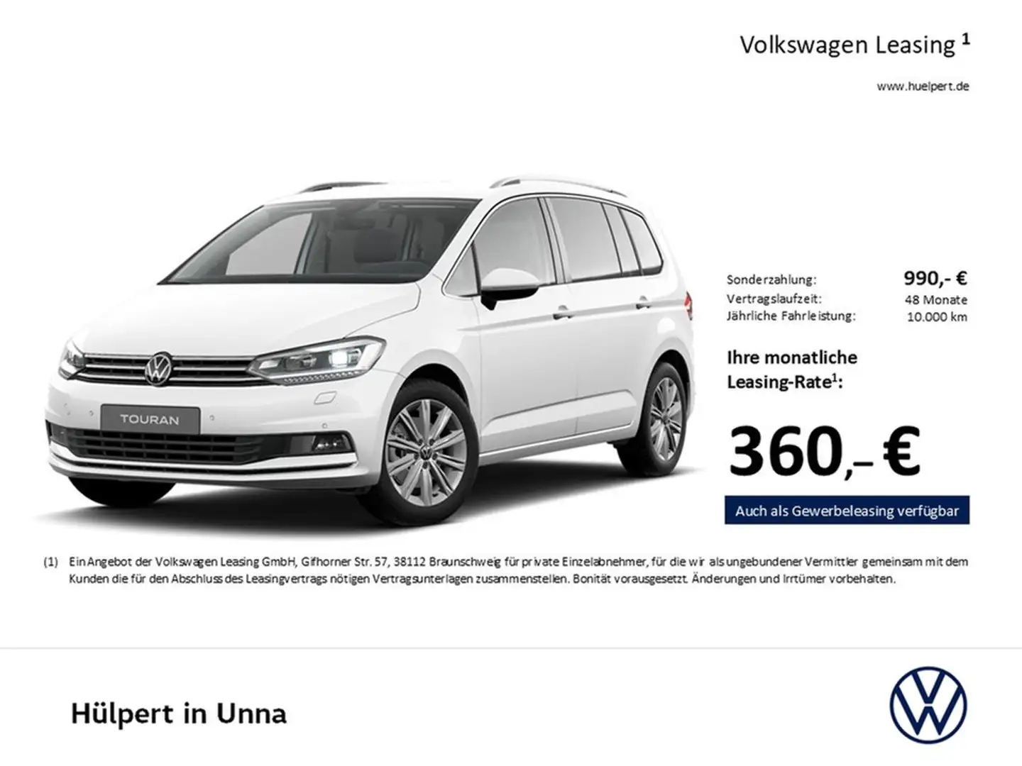 Volkswagen Touran 2.0 HIGHLINE 7SITZE AHK CAM ACC LM17 NAVI Bianco - 2