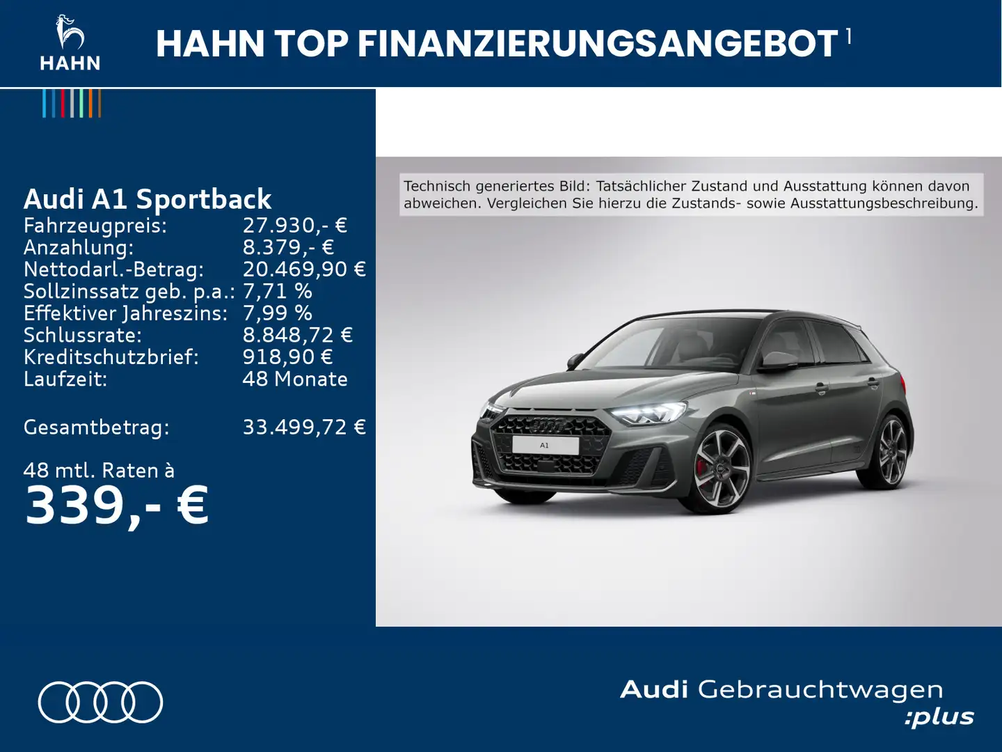 Audi A1 40 TFSI S line Comp. Virtual CAM AC Grau - 2
