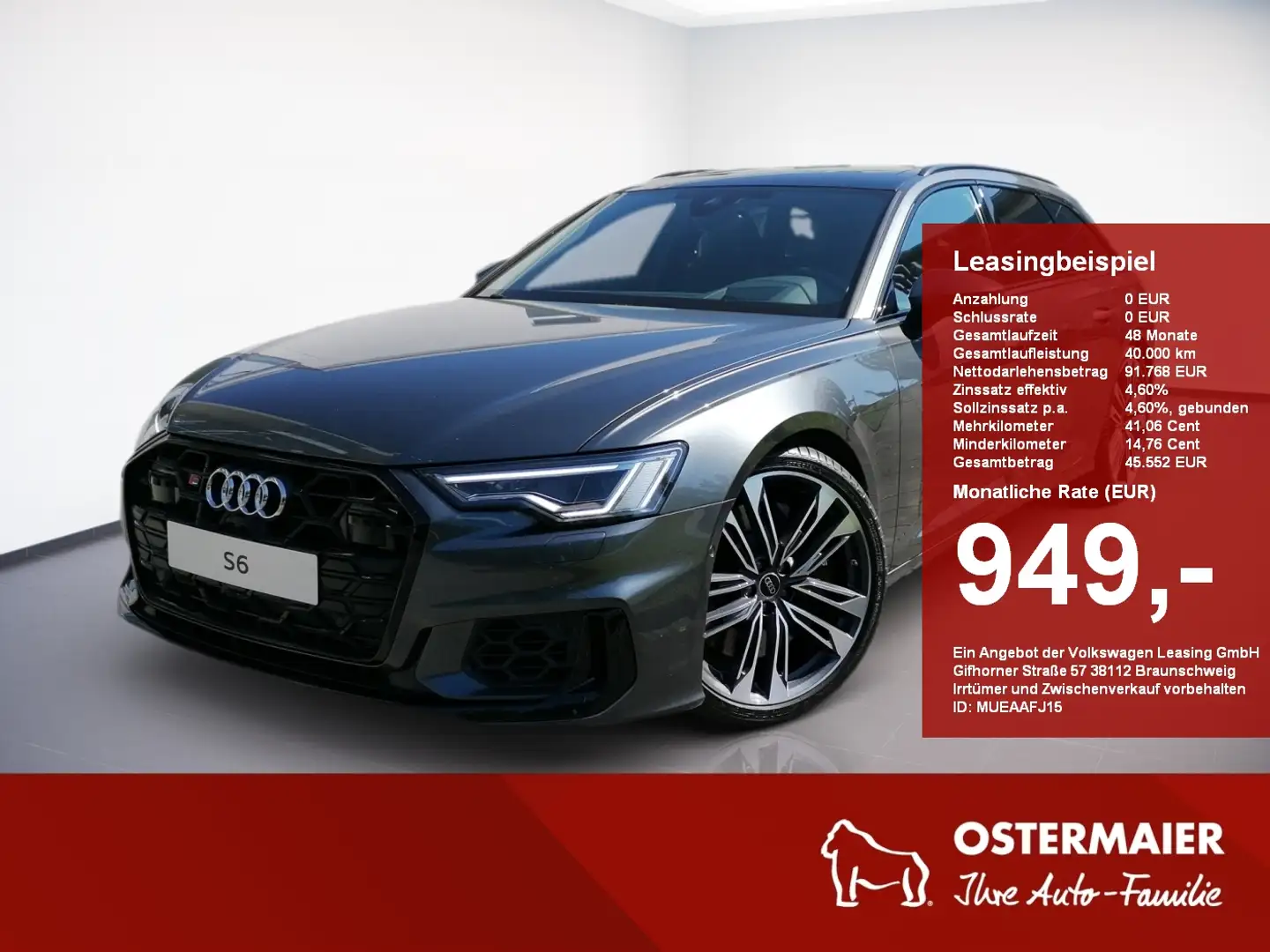 Audi S6 Avant TDI 344PS tiptronic MATRIX,AHK,B&O,HuD,PDC,K Gri - 1