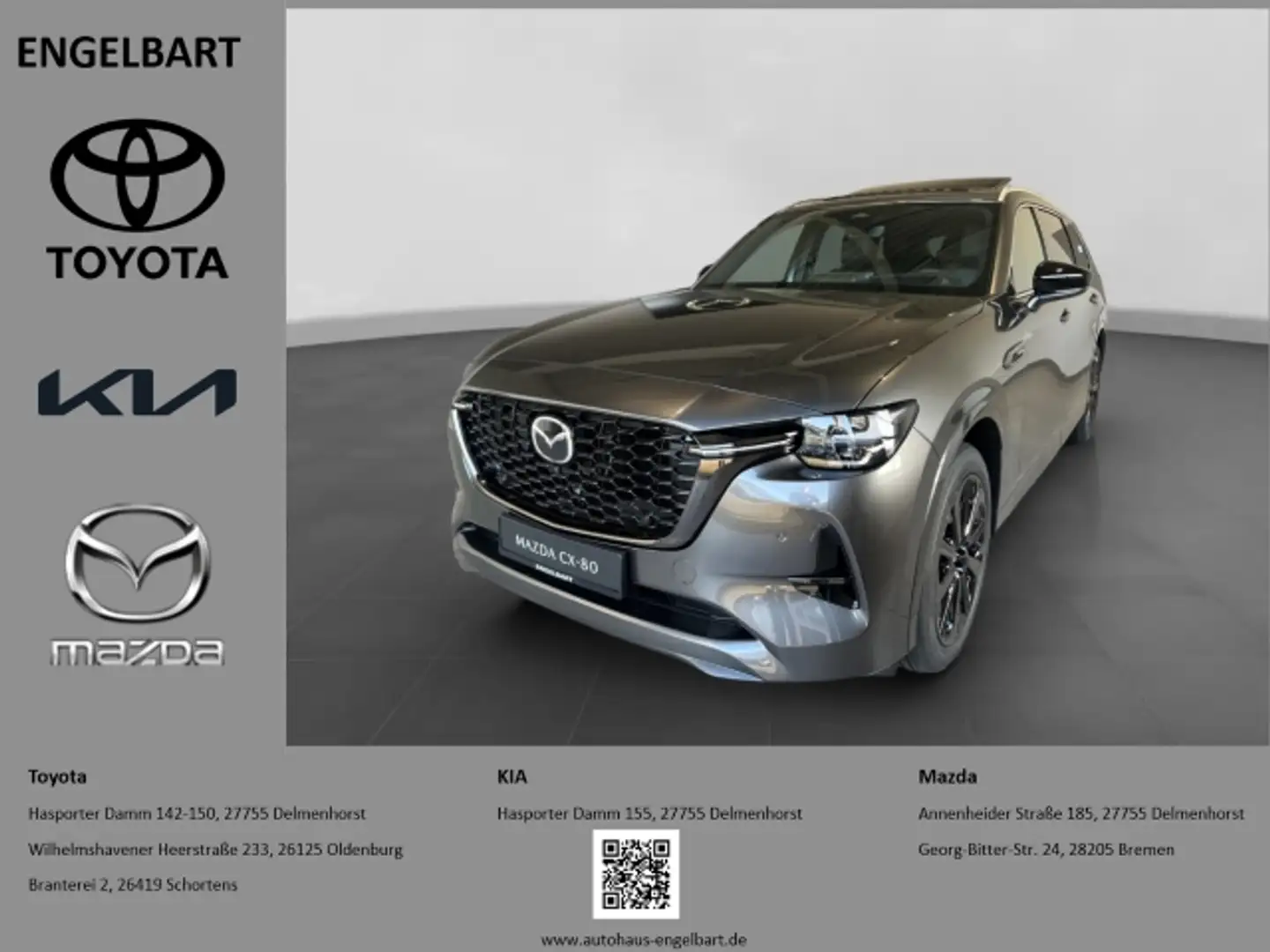 Mazda CX-80 Homura Plus AWD 3.3 e-SKYACTIV-D 254 M-Hybrid EU6e Grau - 1