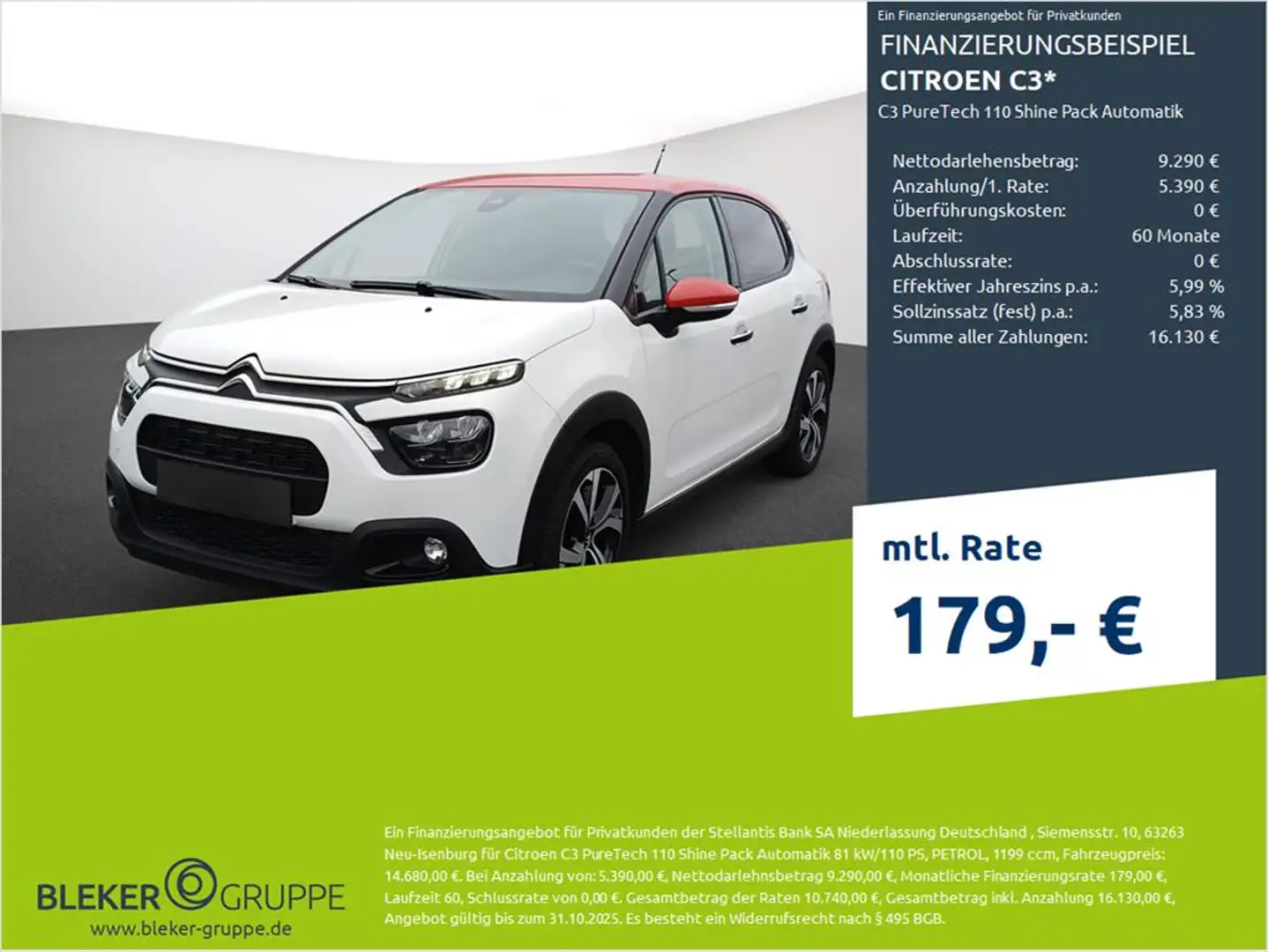 Citroen C3 C3 PureTech 110 Shine Pack Automatik Weiß - 1