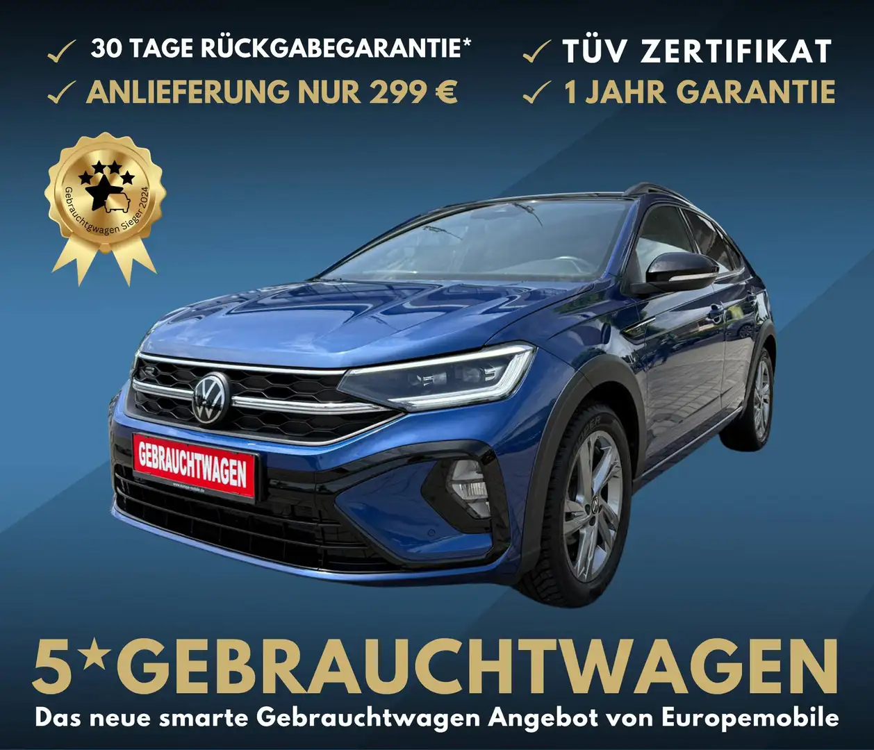 Volkswagen Taigo R-Line (D6) 1.5 TSI OPF 150 DSG ROOF|BEATS|PRO|... Blauw - 1