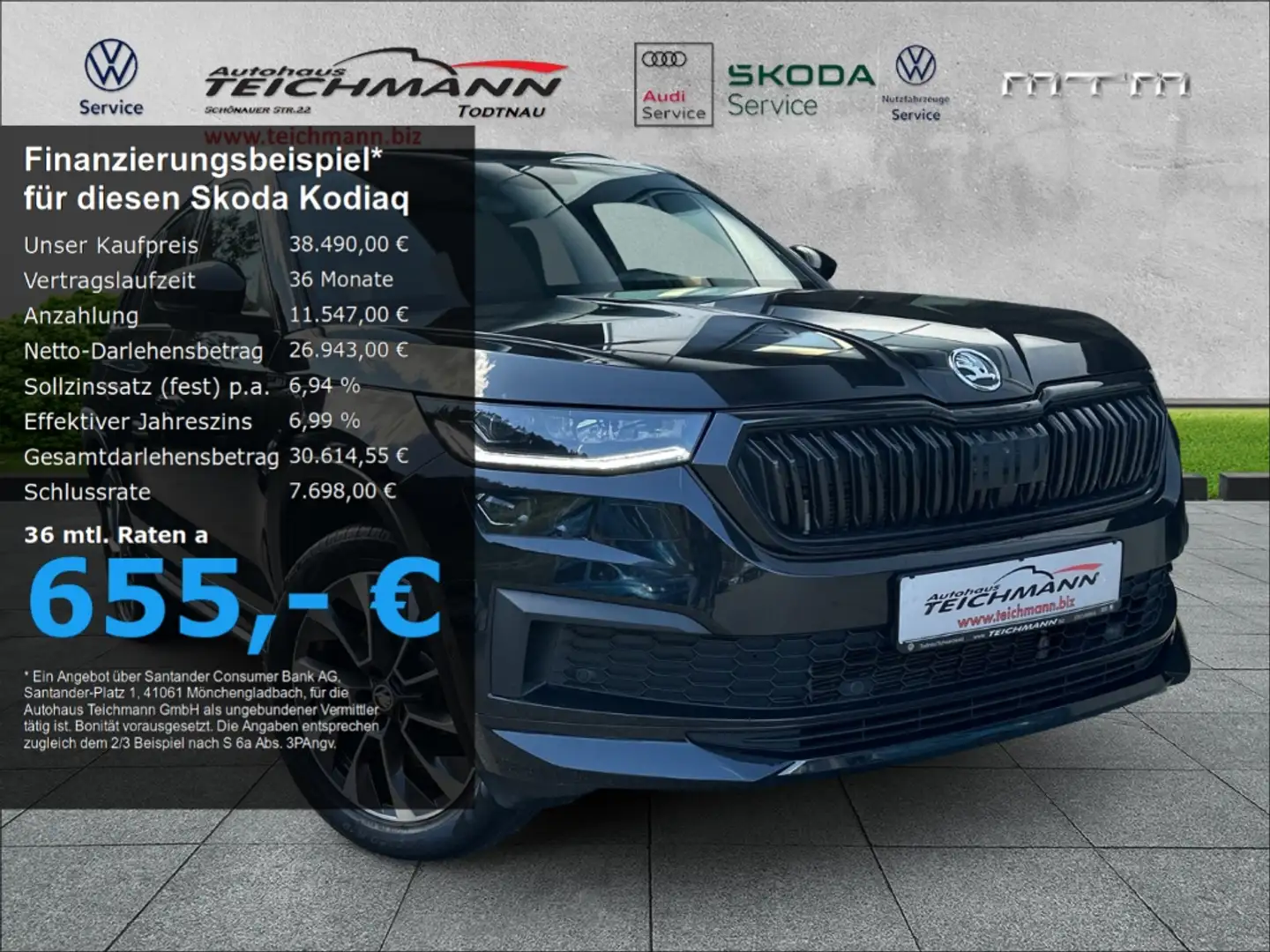 Skoda Kodiaq Sportline 4x4 2.0 TDI DSG 7Sitzer Schwarz - 1