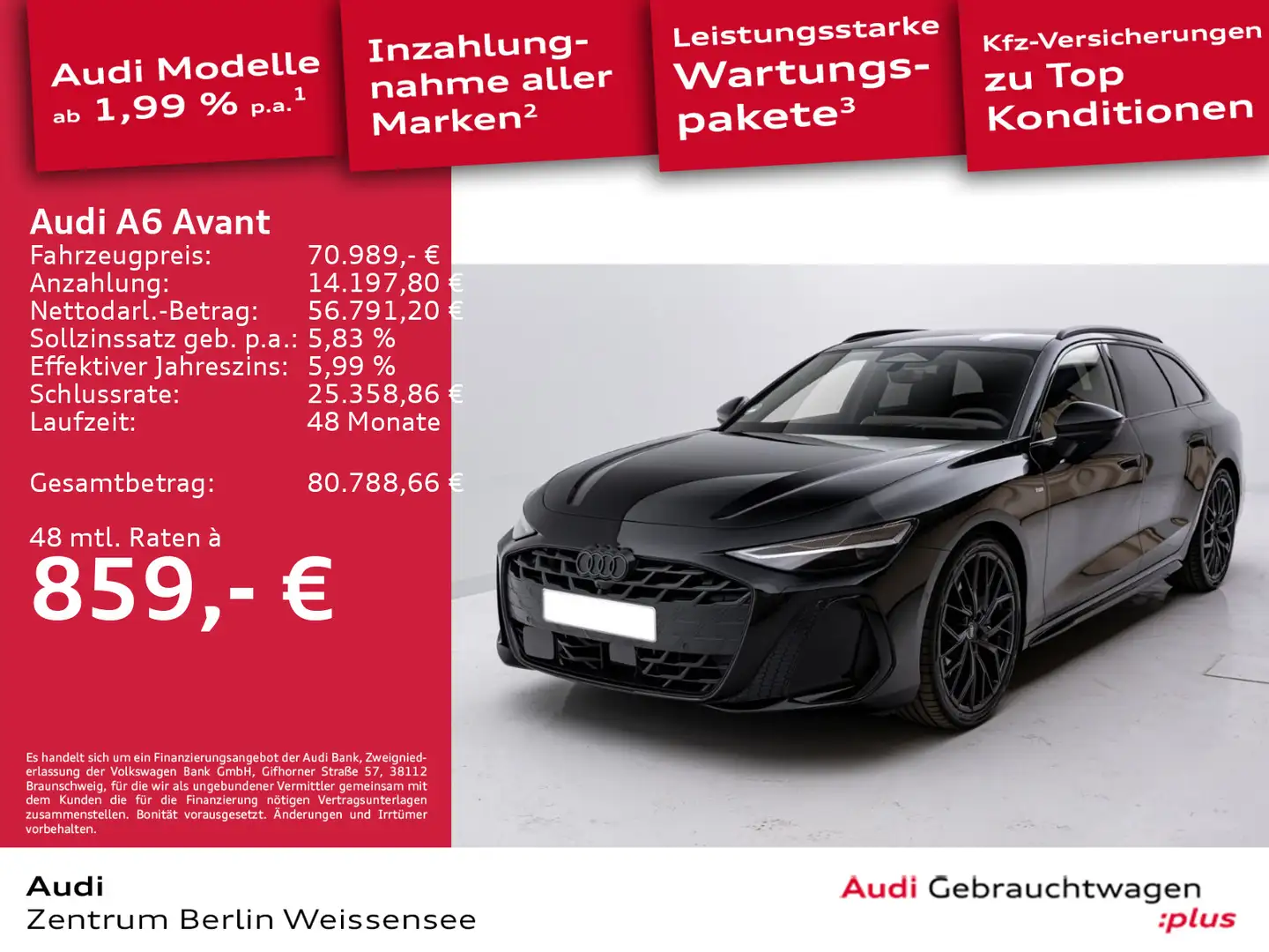 Audi A6 TDI 150 kW S-TRO*QUA*EDITION ONE*PANO** Schwarz - 1
