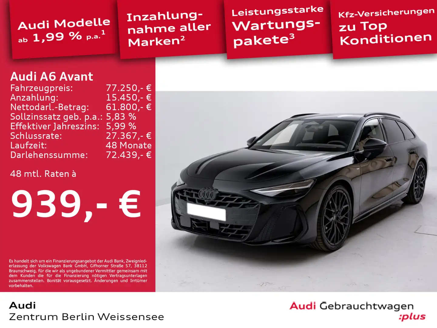 Audi A6 TDI 150 kW S-TRO*QUA*EDITION ONE*PANO** Schwarz - 1