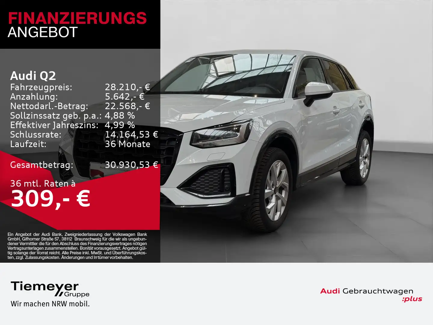 Audi Q2 35 TFSI ADVANCED LEDER KAMERA AHK NAVI+ Weiß - 1