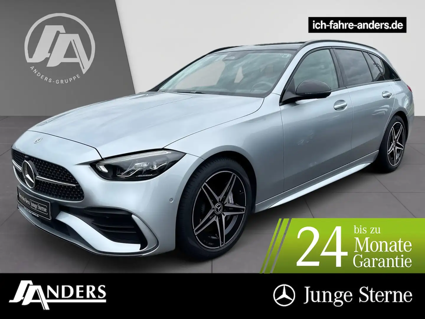 Mercedes-Benz C 220 d T AMG AdvPlus+Pano+LED+AHK+Kam+EASY+Memo Argintiu - 1