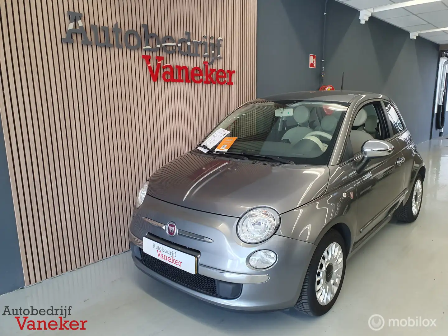 Fiat 500 0.9 TwinAir|Cruise control|A/C|NL auto|LM velgen Grijs - 1