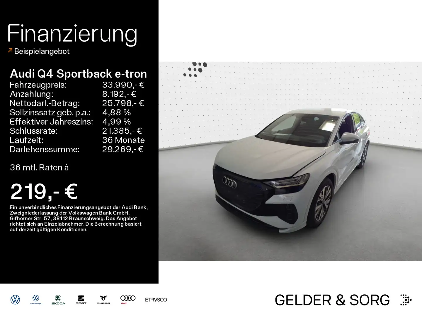 Audi Q4 e-tron S-line *Matrix*opt.schwarz*S Blanc - 1
