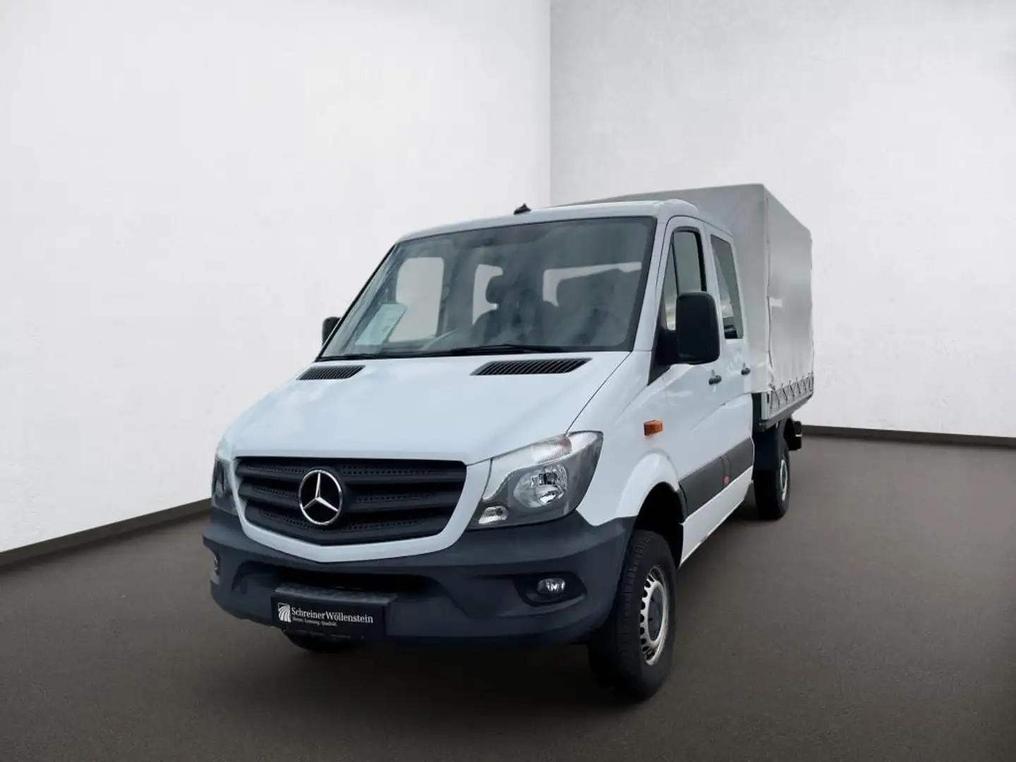 Mercedes-Benz Sprinter 314 DoKa Pritsche + Plane 4x4 Klima*AHK Weiß - 2