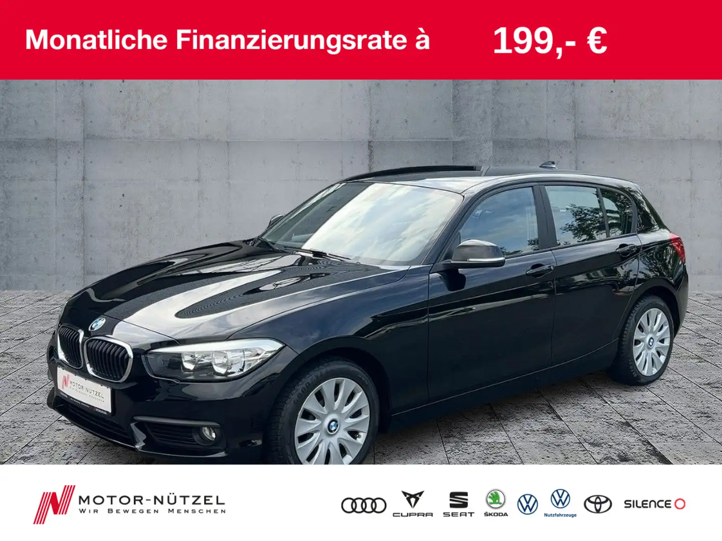 BMW 118 i ADVANTAGE NAVI+SHZ+PDC+GRA+NSW+MFL+BT+16" Czarny - 1