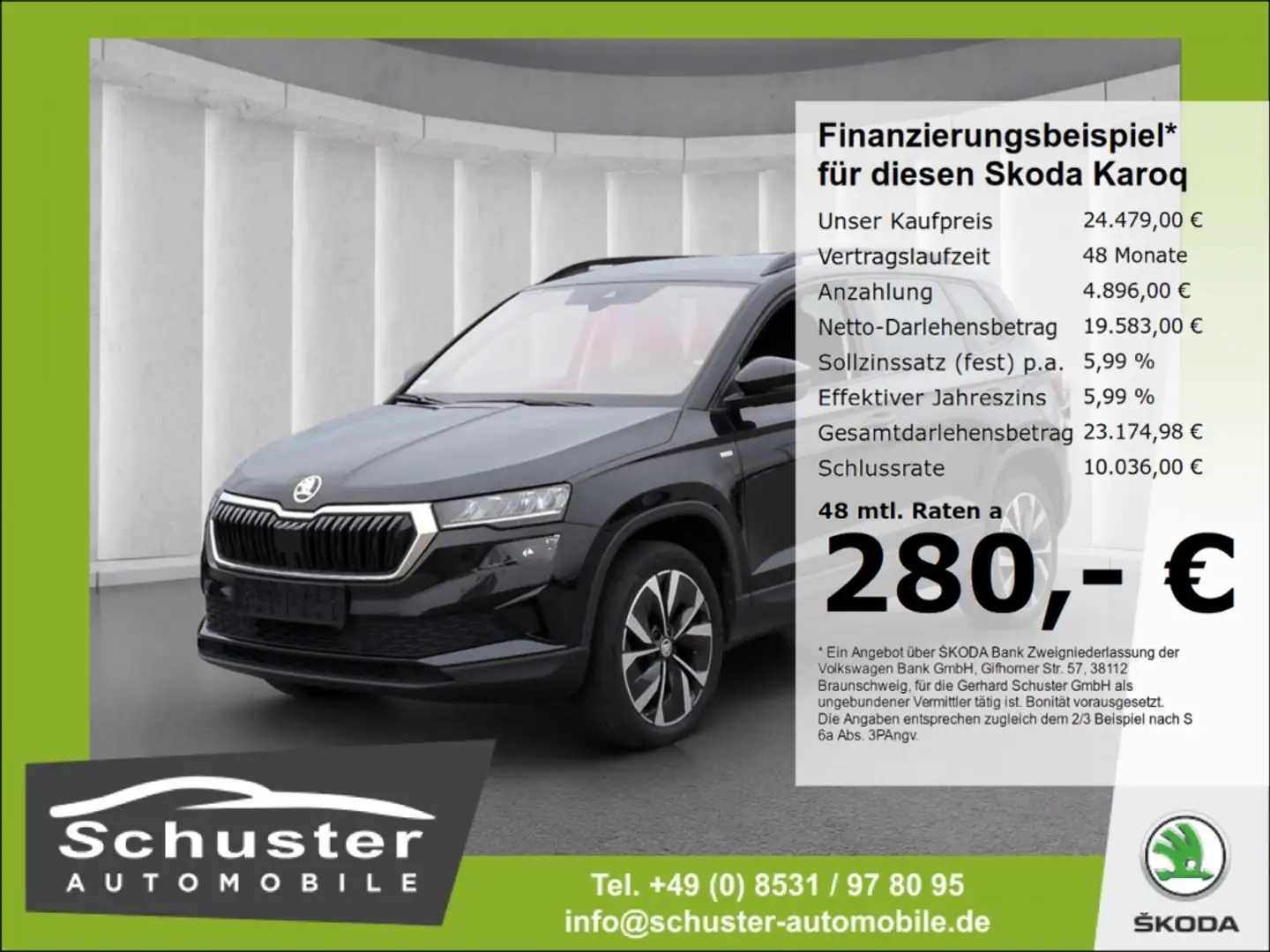 Skoda Karoq TOUR 2.0TDI*LED ACC digCockp R-Kam 4xSHZ Schwarz - 1