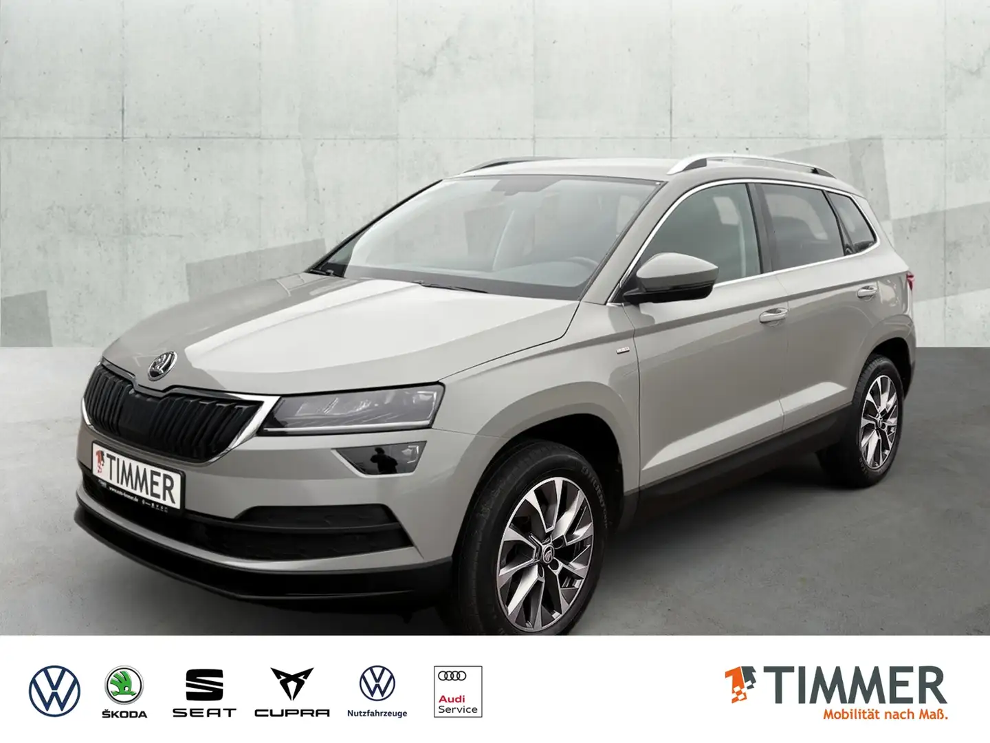 Skoda Karoq 1.5 TSI CLEVER +AHK +LED +NAVI +SHZ +ALU +APP-CON Grau - 1