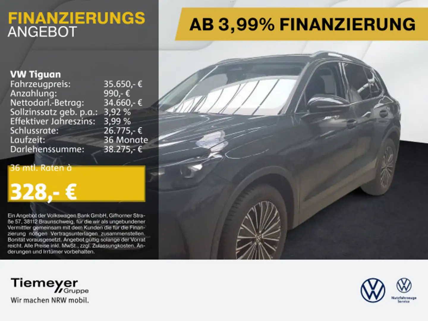 Volkswagen Tiguan 1.5 eTSI DSG ELEGANCE AHK HD-MATRIX 360 Grau - 1