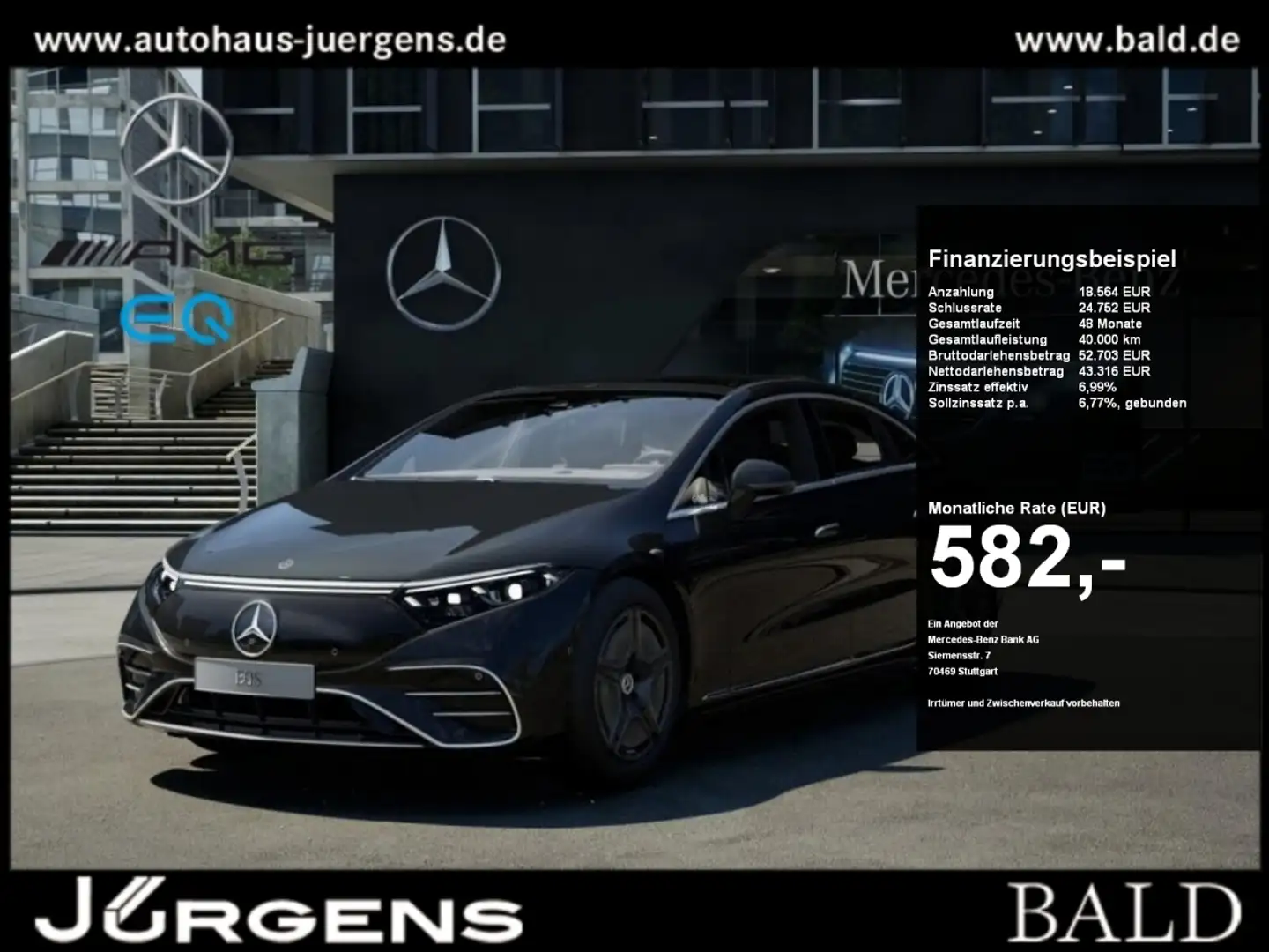 Mercedes-Benz EQS 350 AMG-Sport/360/Pano/Burm/Sitzklima/Distr Noir - 1