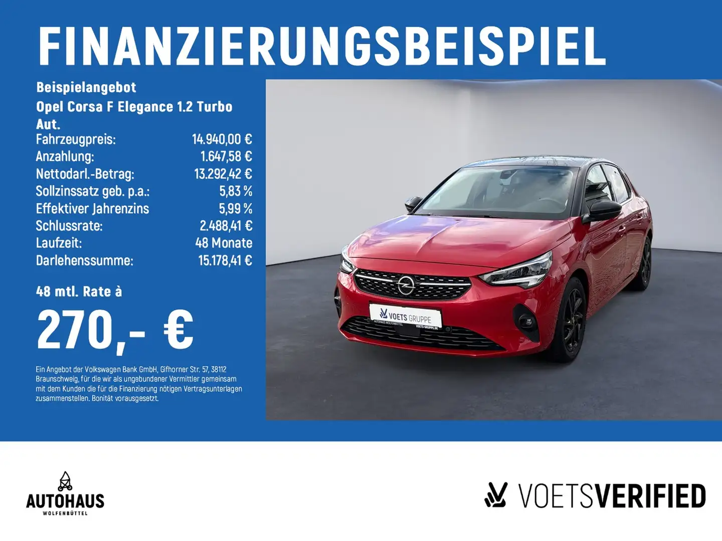 Opel Corsa F Elegance 1.2 Turbo Aut. BT KAMERA SHZ Rot - 2