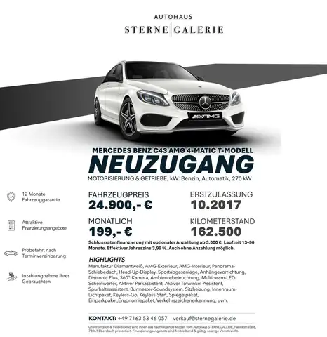 Mercedes-Benz C 43 AMG PANO/HEADUP/360°/AMBIENT/BURMESTER HUD